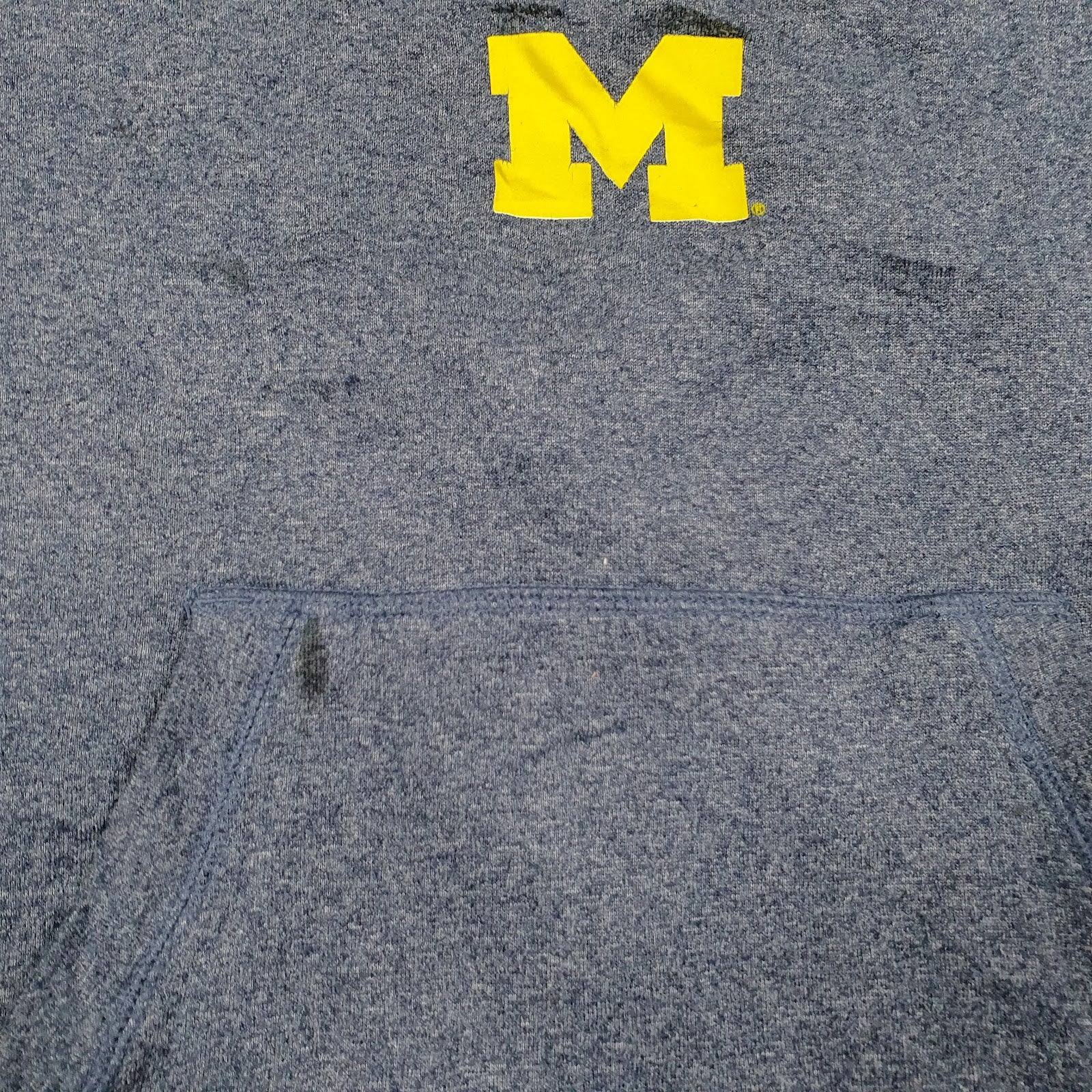 Mens Blue Adidas Climawarm Michigan Football Hoodie Jumper