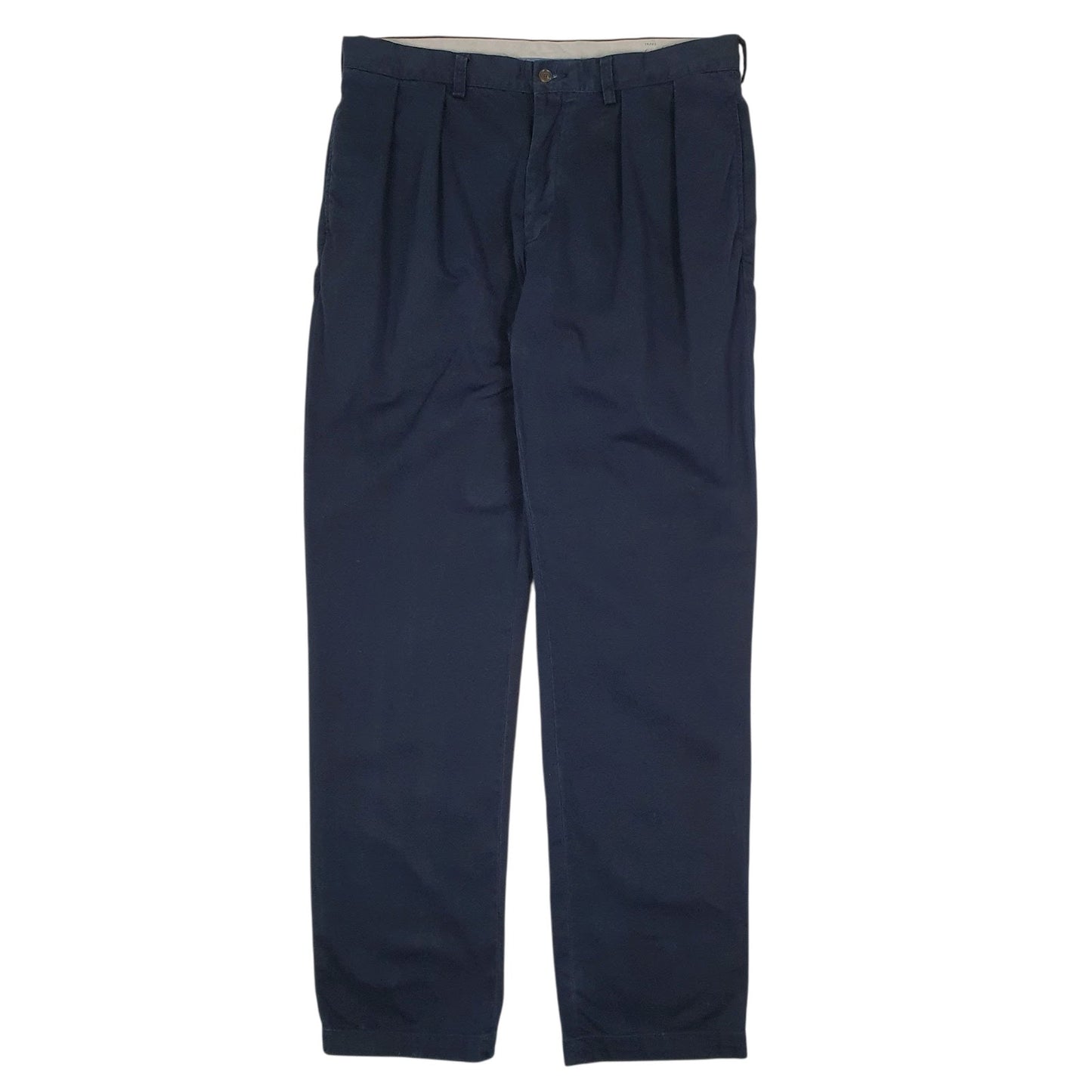 Mens Navy Polo Ralph Lauren Classic Fit Double Pleated Chino Trousers