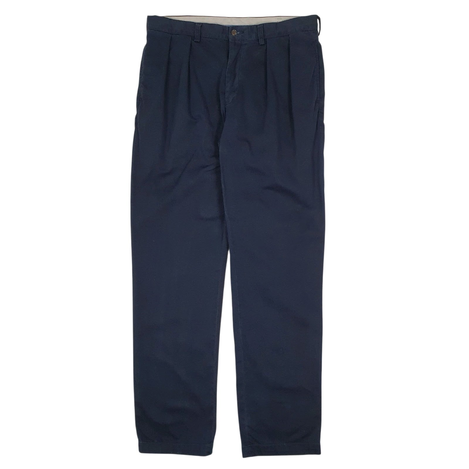 Mens Navy Polo Ralph Lauren Classic Fit Double Pleated Chino Trousers