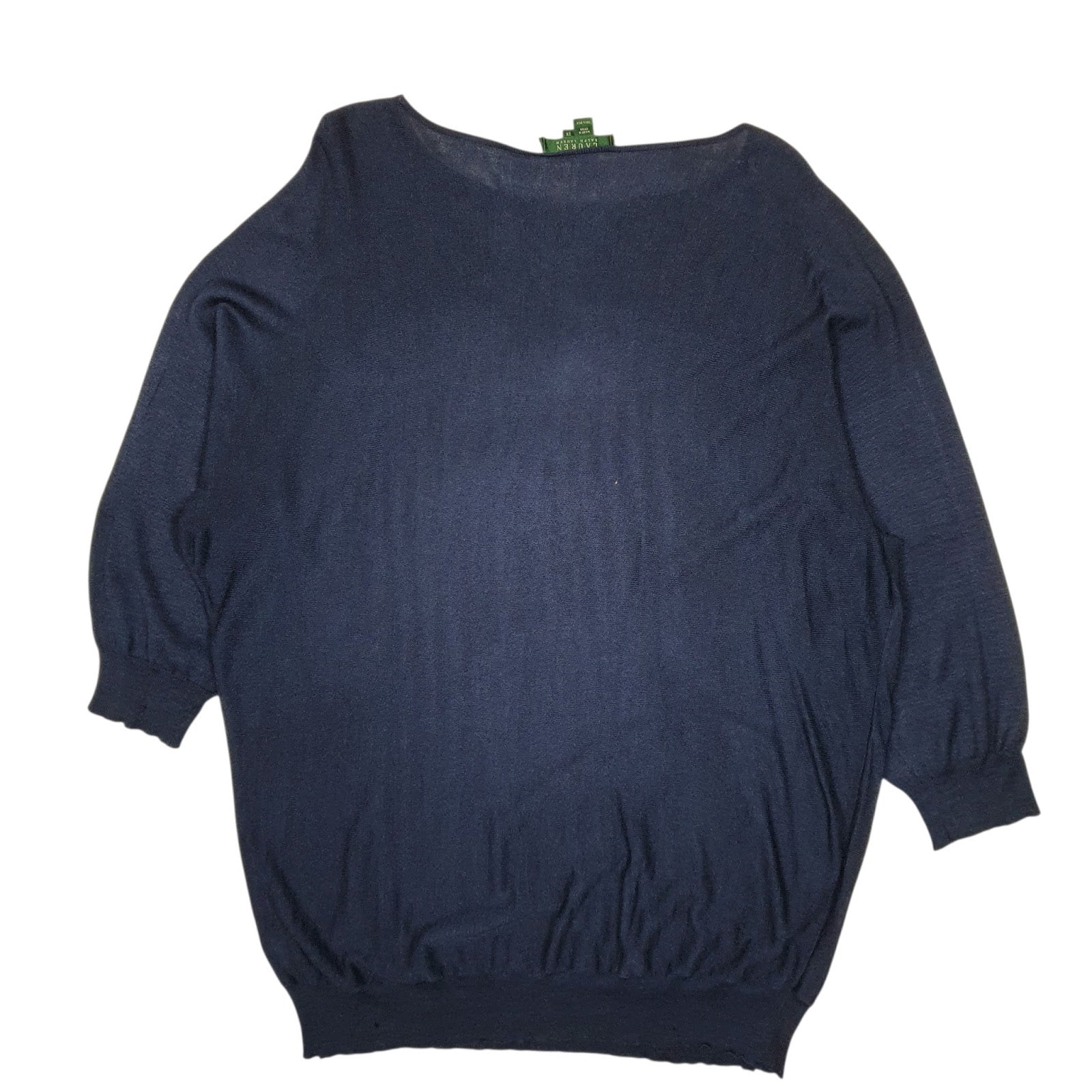 Womens Navy Ralph Lauren Lightweight Baggy Shoal Crewneck Jumper