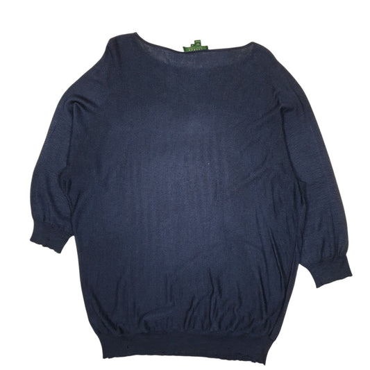 Womens Navy Ralph Lauren Lightweight Baggy Shoal Crewneck Jumper