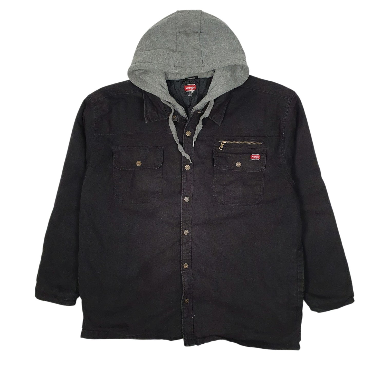 Mens Black Wrangler Chore Hoodie  Coat
