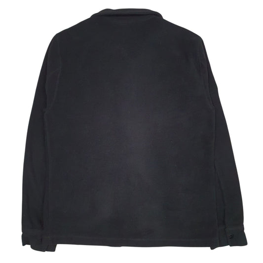 Mens Black Champion Fleece Button Up Hoodie Coat