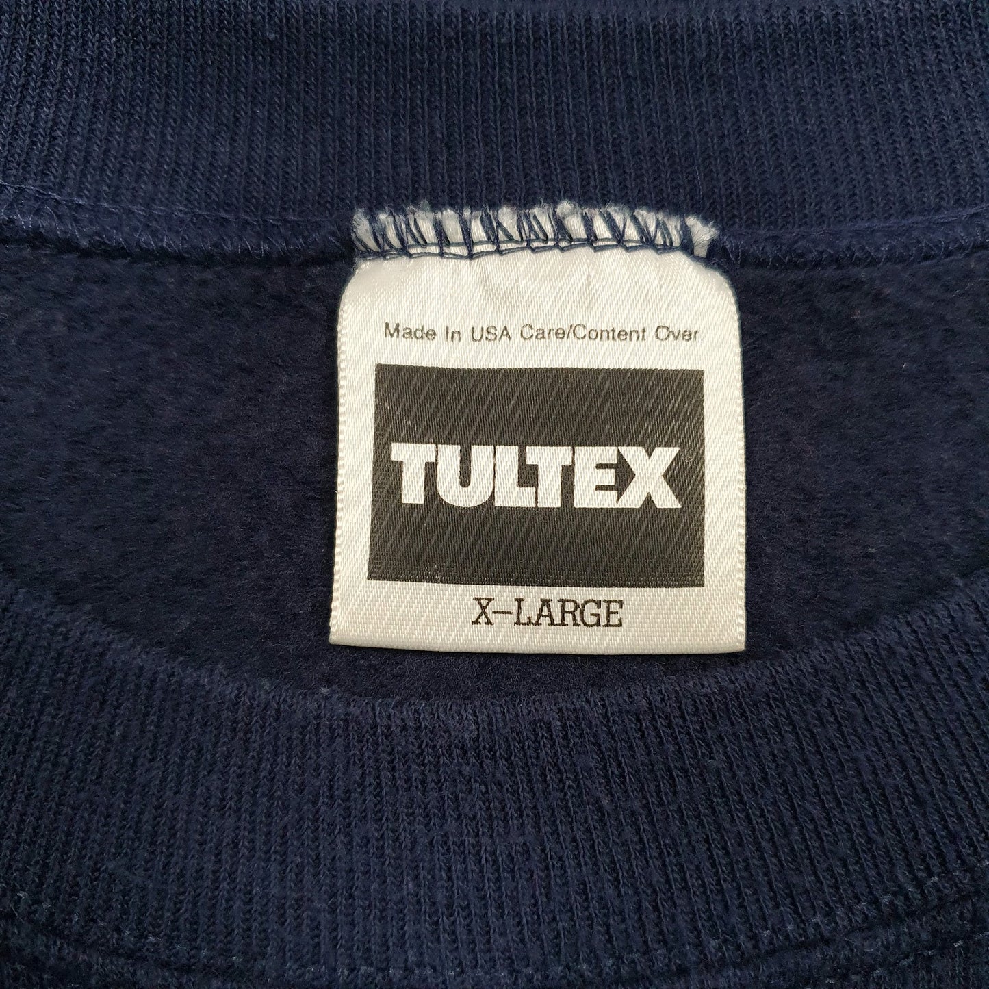Mens Navy Tultex Graphic Vintage 90s Made In USA Crewneck Jumper