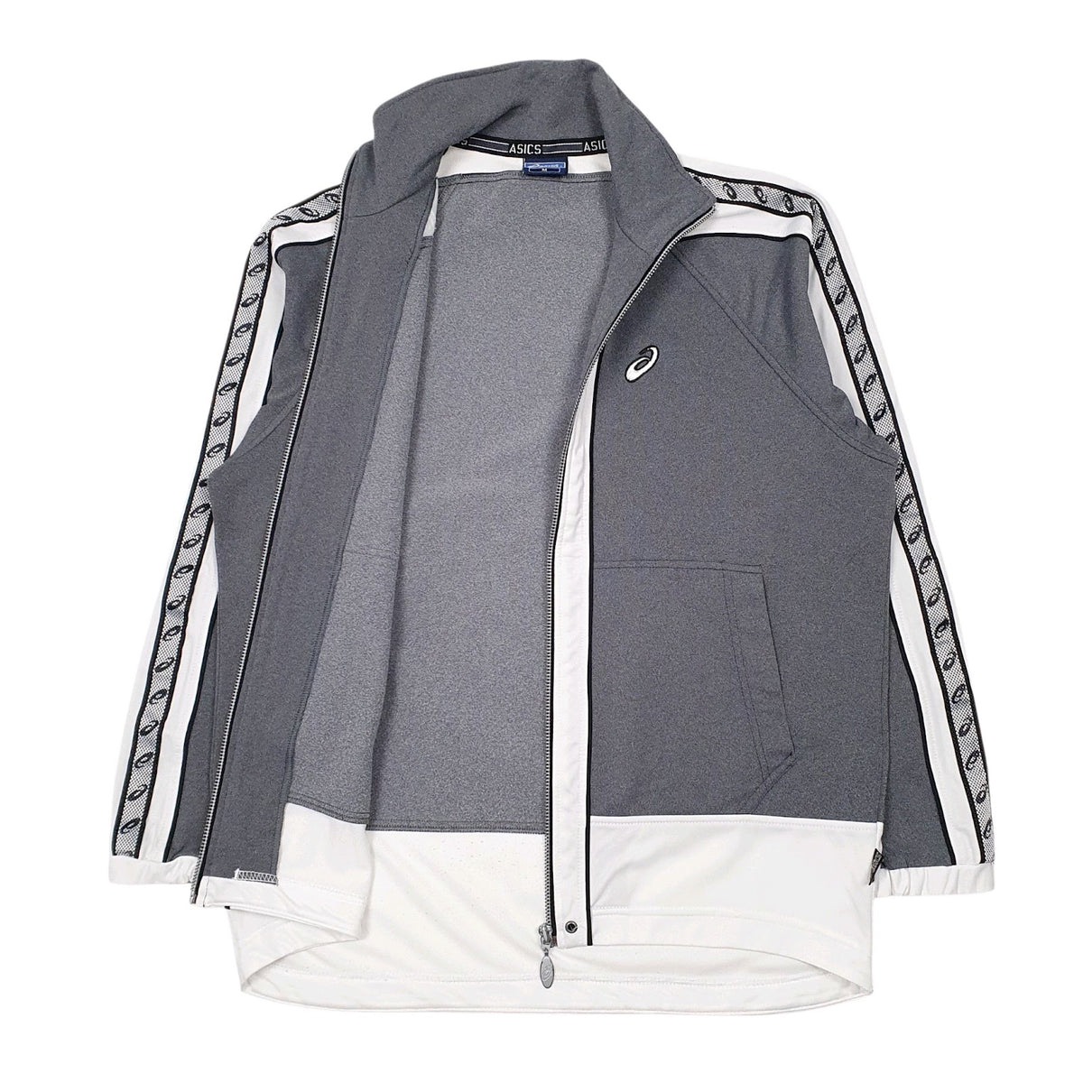 Mens Grey Asics Vintage Active Wear Full Zip Jumper