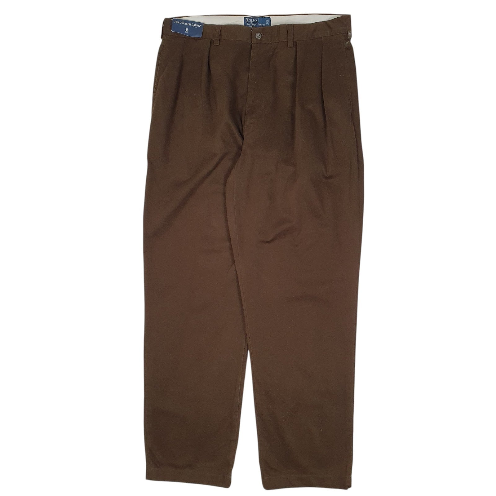 Mens Brown Polo Ralph Lauren Andrew Pant Pleated Chino Trousers