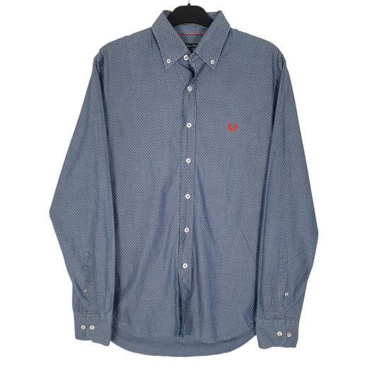 Mens Blue Fred Perry  Long Sleeve Shirt