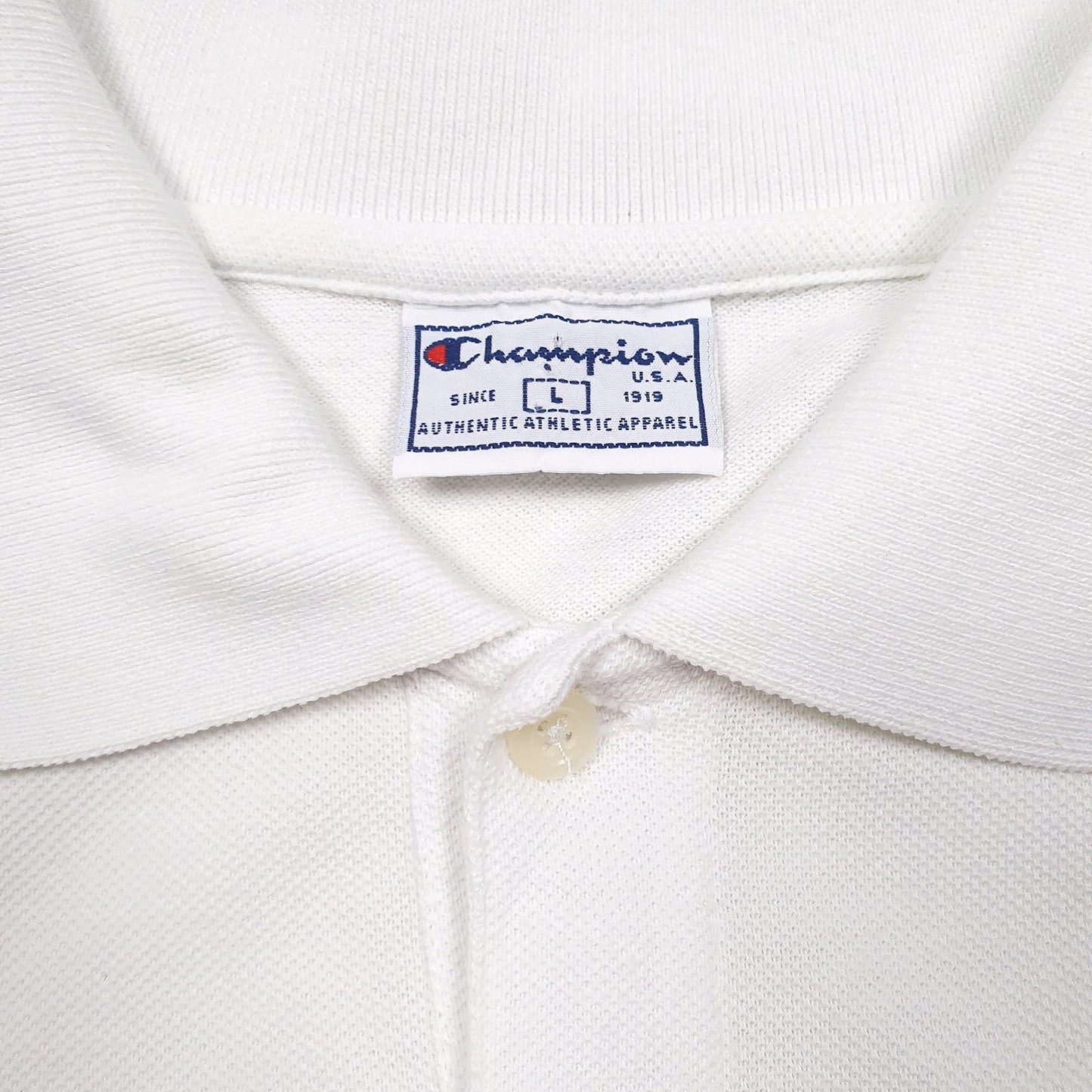 Mens White Champion   Polo Shirt