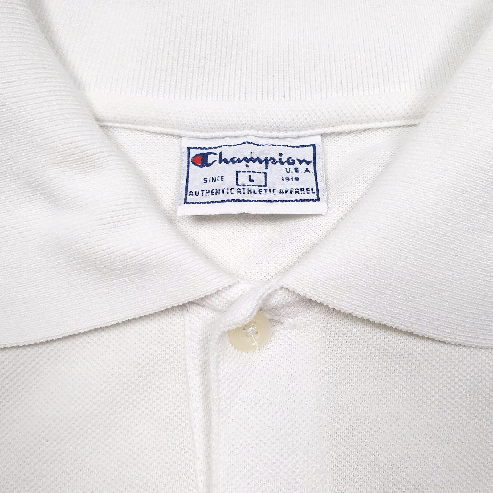 Mens White Champion   Polo Shirt