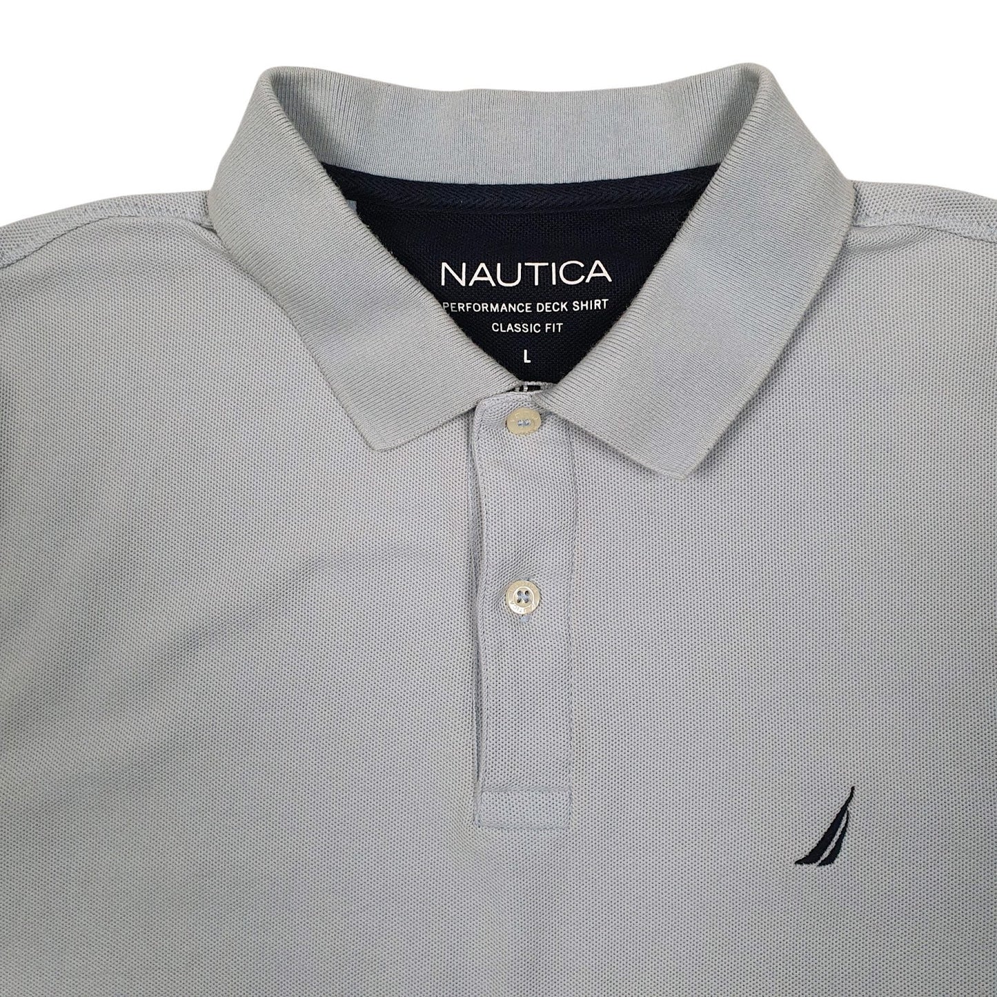 Mens Blue Nautica  Hoodie Polo Shirt