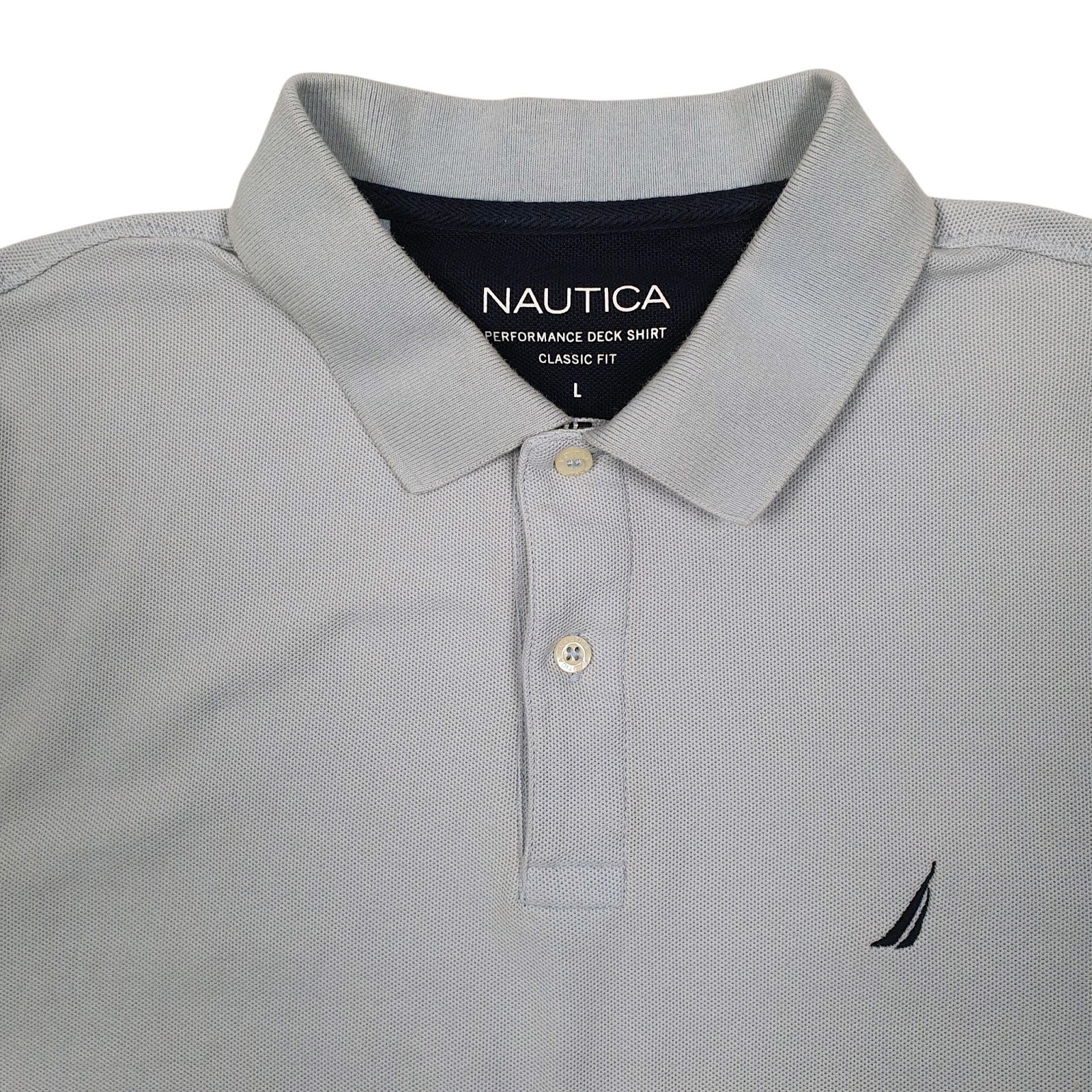 Mens Blue Nautica  Hoodie Polo Shirt
