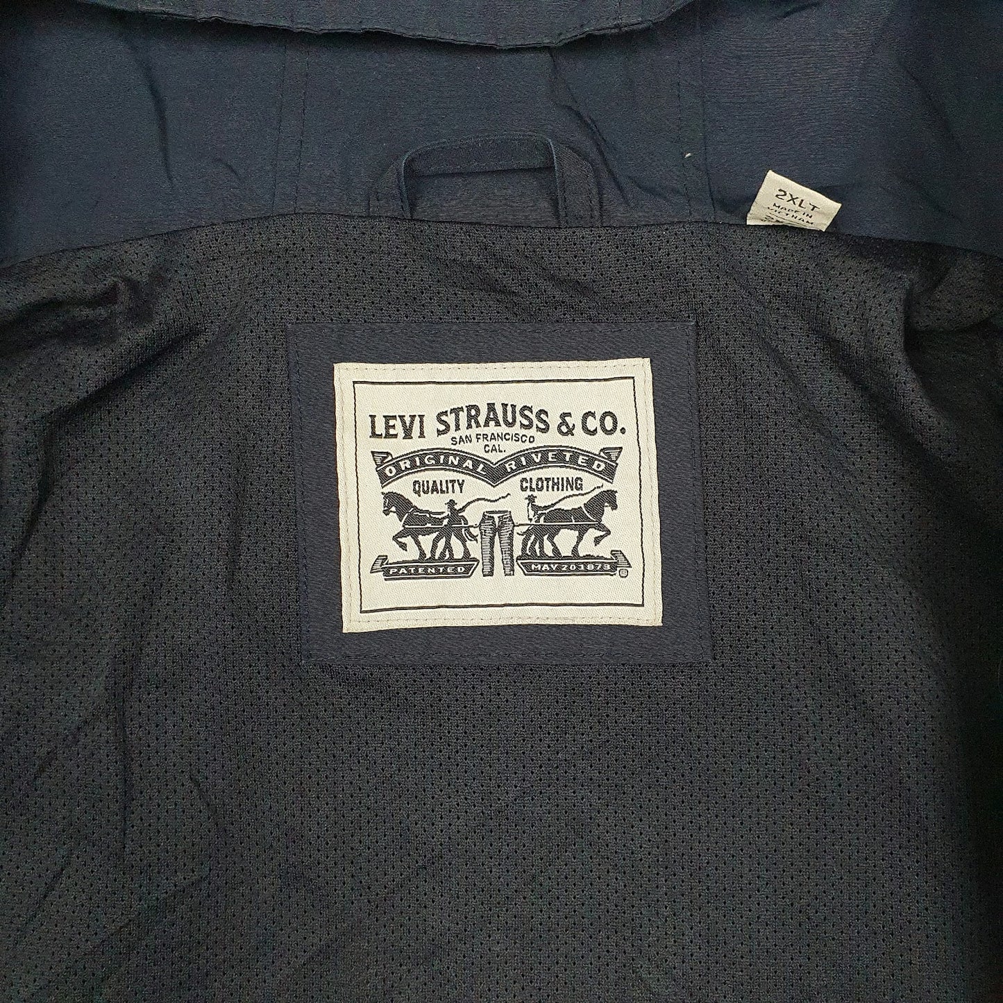 Mens Grey Levis Windbreaker Tall  Coat