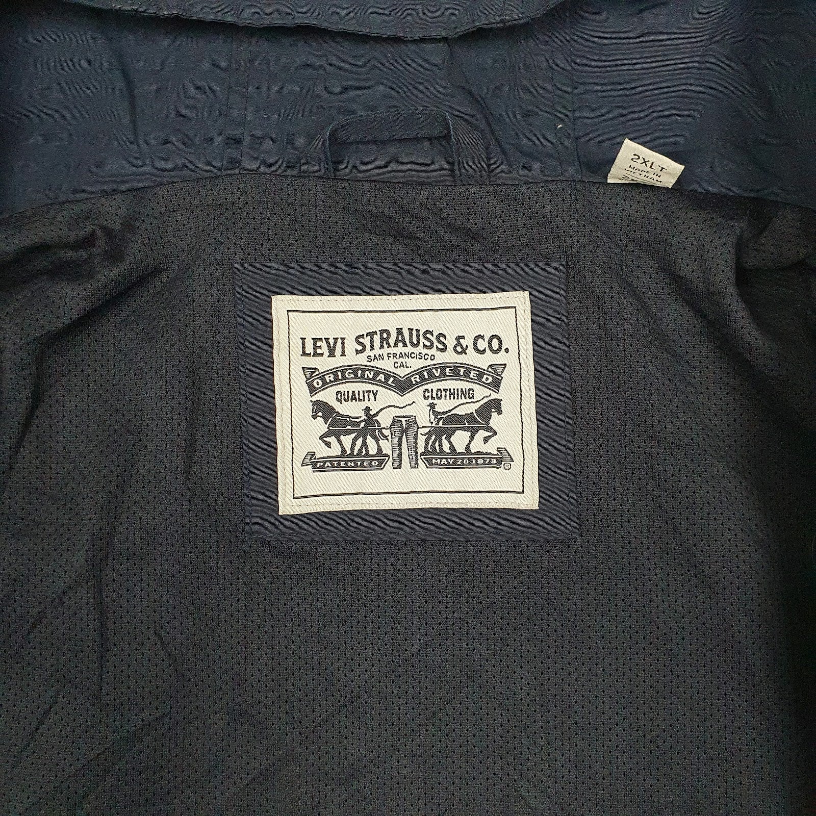 Mens Grey Levis Windbreaker Tall  Coat