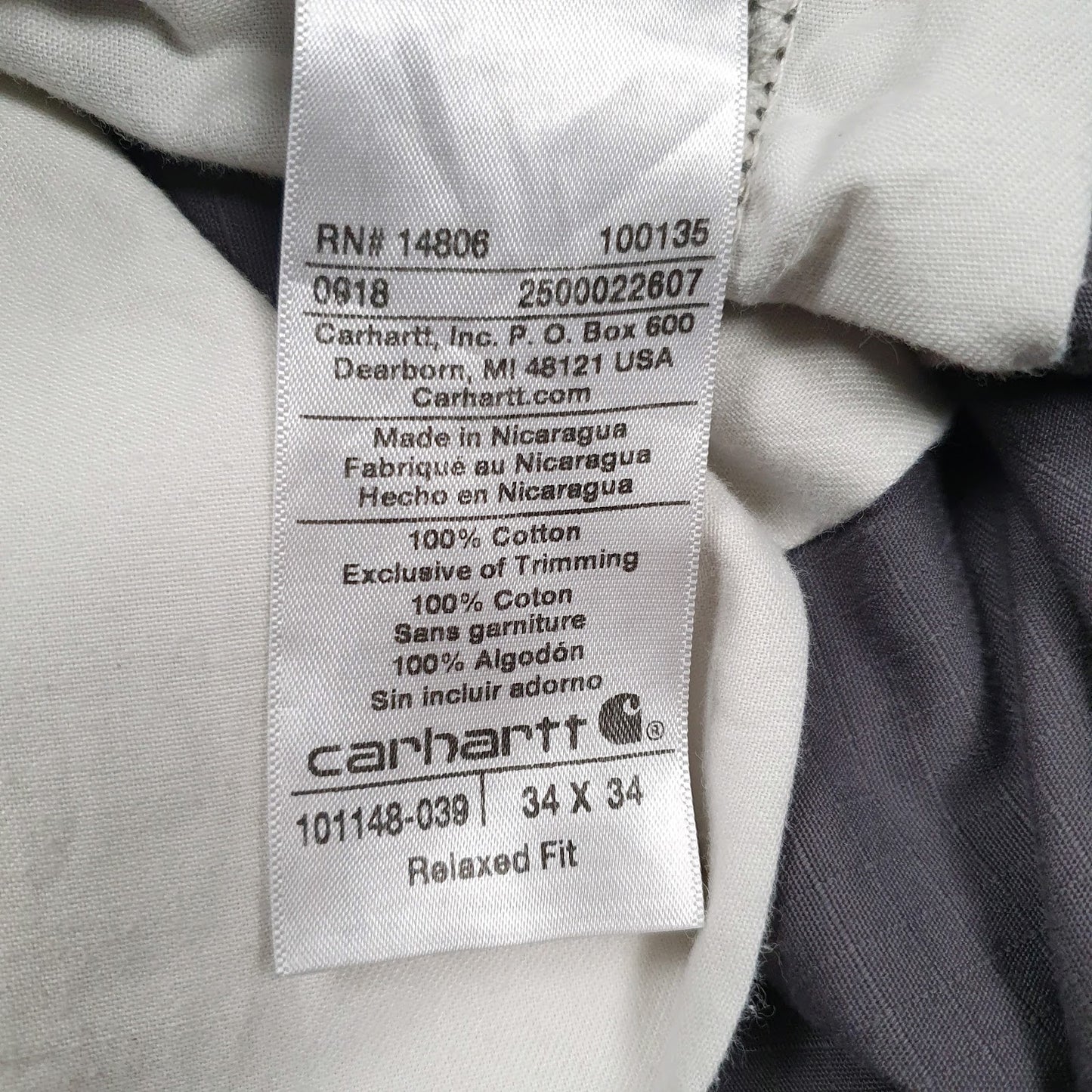 Mens Grey Carhartt   Trousers