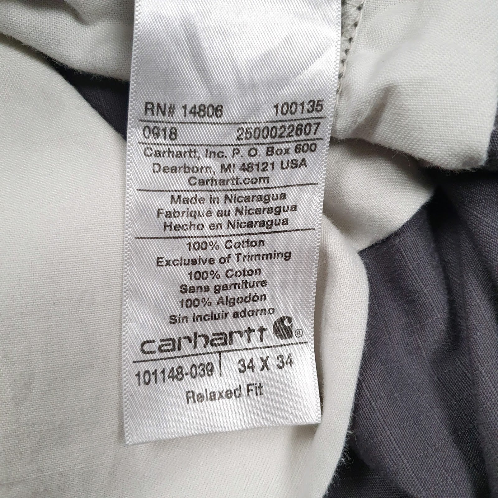 Mens Grey Carhartt   Trousers