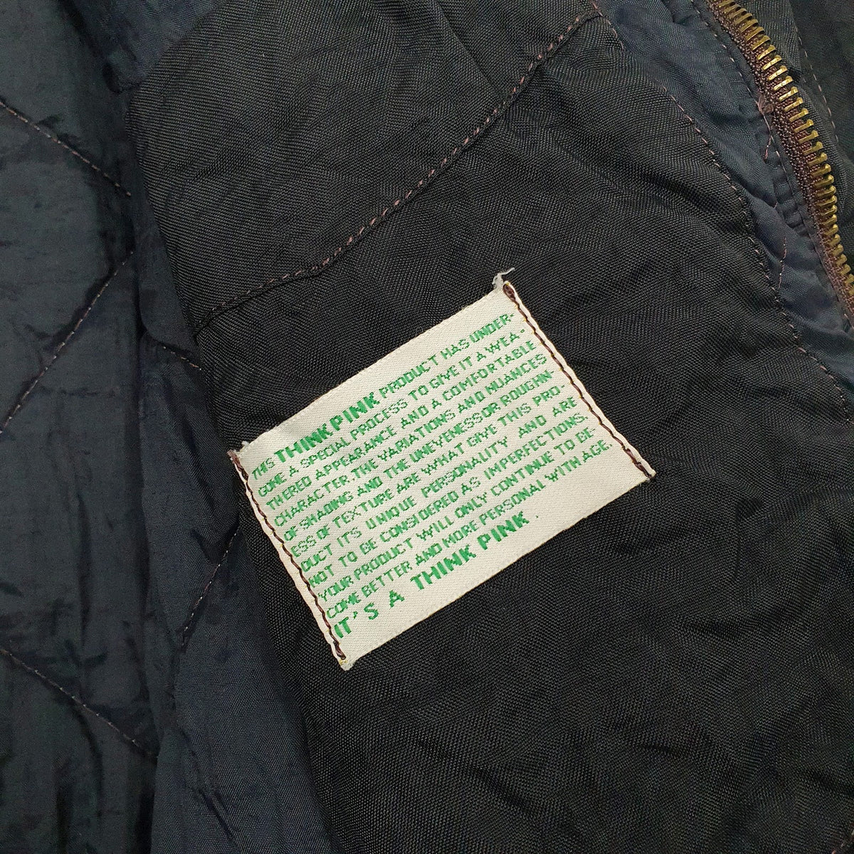 Mens Black Think Pink Vintage 90s  Coat