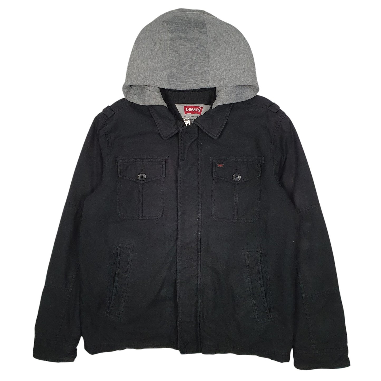 Mens Black Levis Hoodie Chore Workwear  Coat