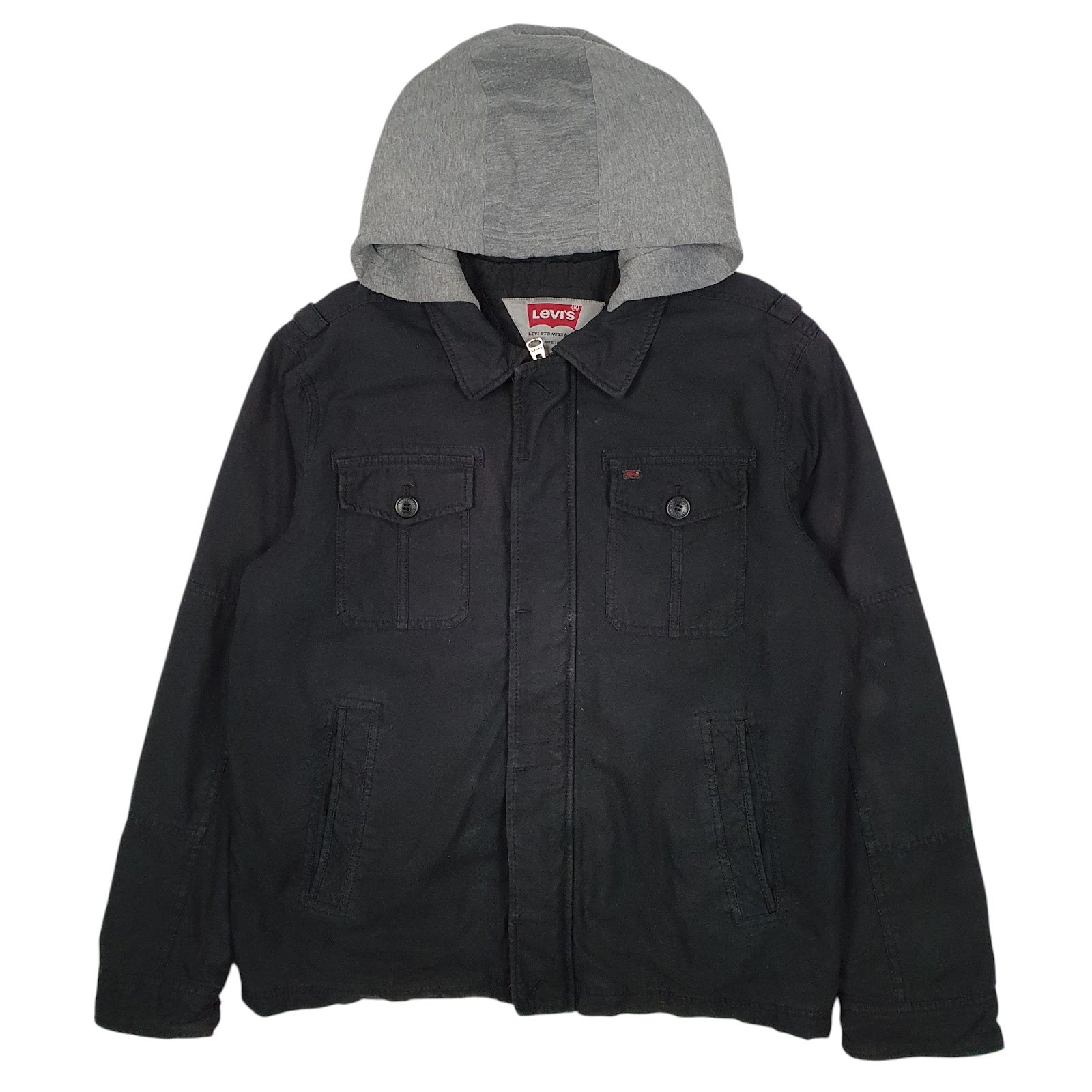 Mens Black Levis Hoodie Chore Workwear  Coat