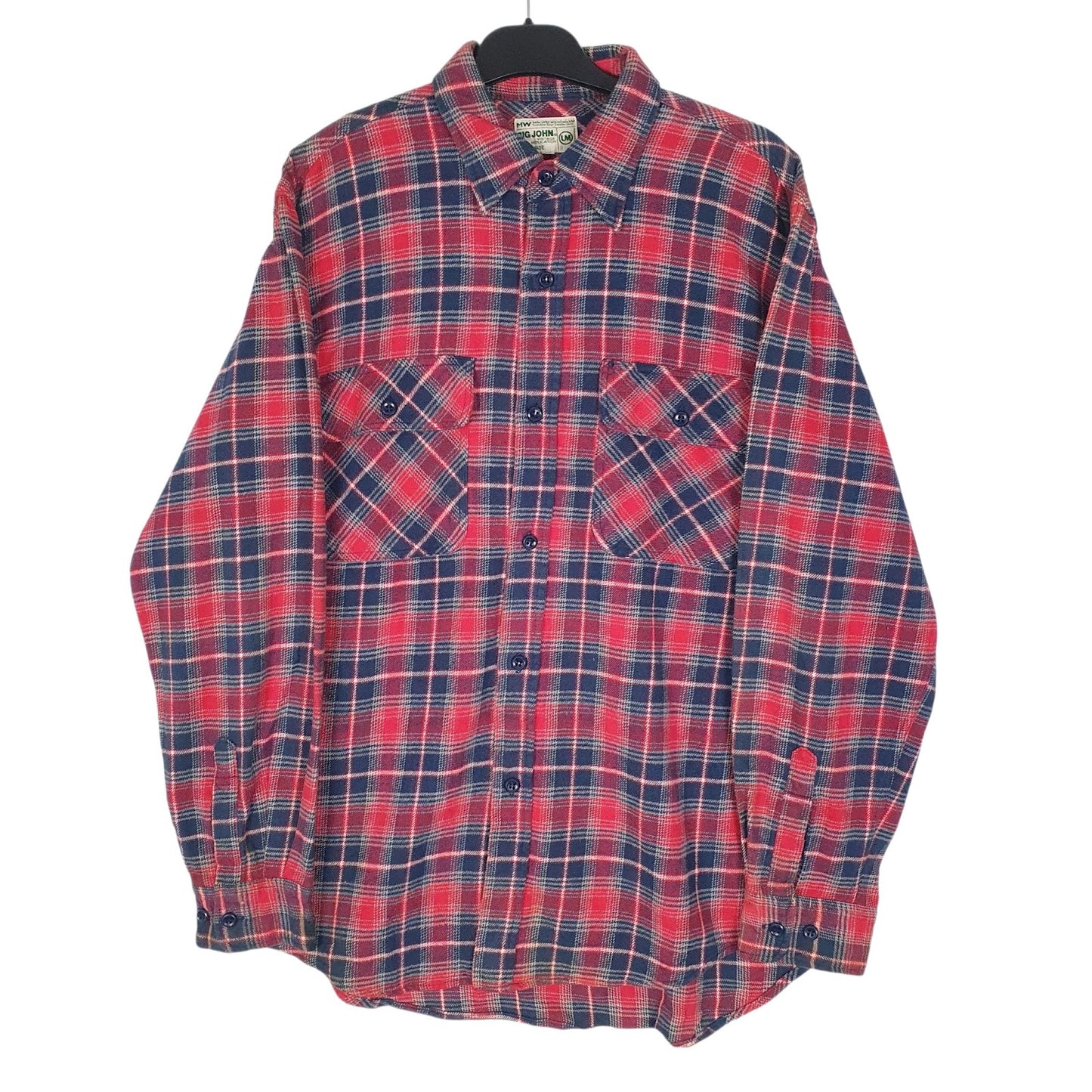 Mens Red Big John Vintage Flannel Long Sleeve Shirt