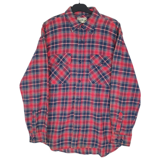 Mens Red Big John Vintage Flannel Long Sleeve Shirt
