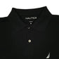 Mens Black Nautica Slim Fit Hoodie Polo Shirt