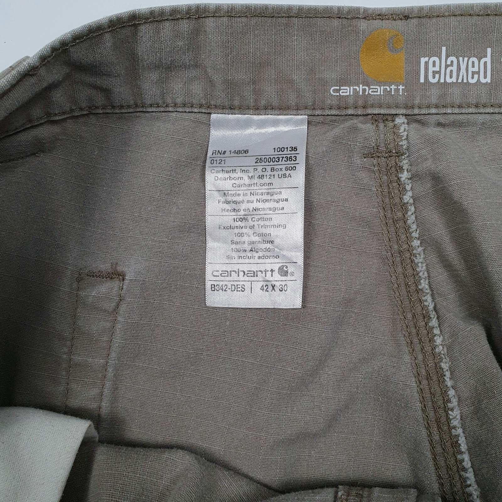 Mens Grey Carhartt B342  Trousers