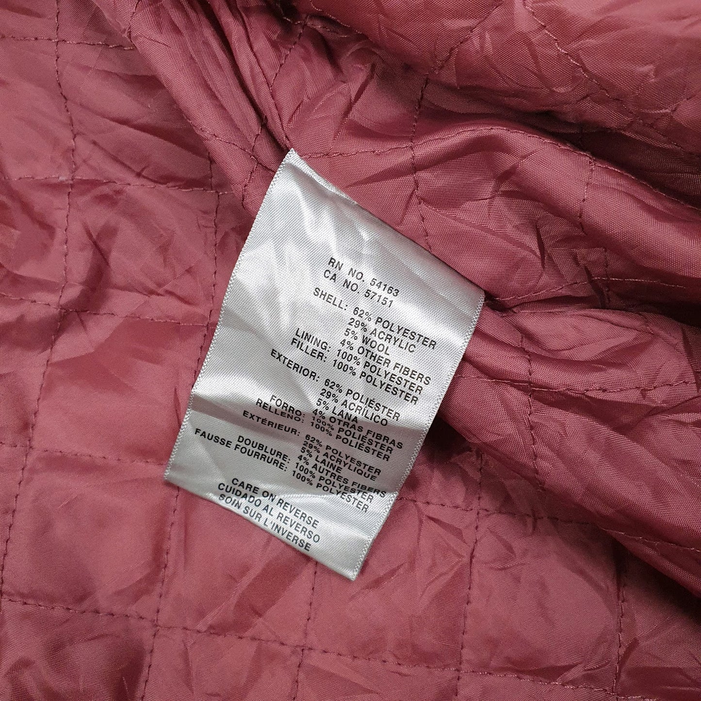 Mens Pink Levis Quilt Lined Heavy Plaid  Coat