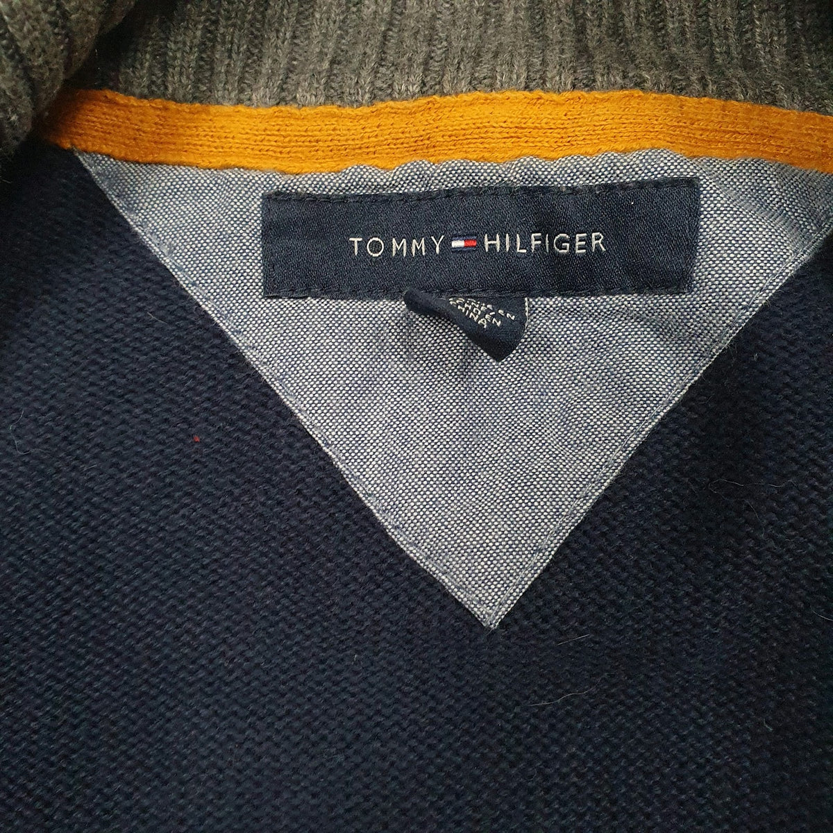 Mens Navy Tommy Hilfiger Knit Full Zip Jumper