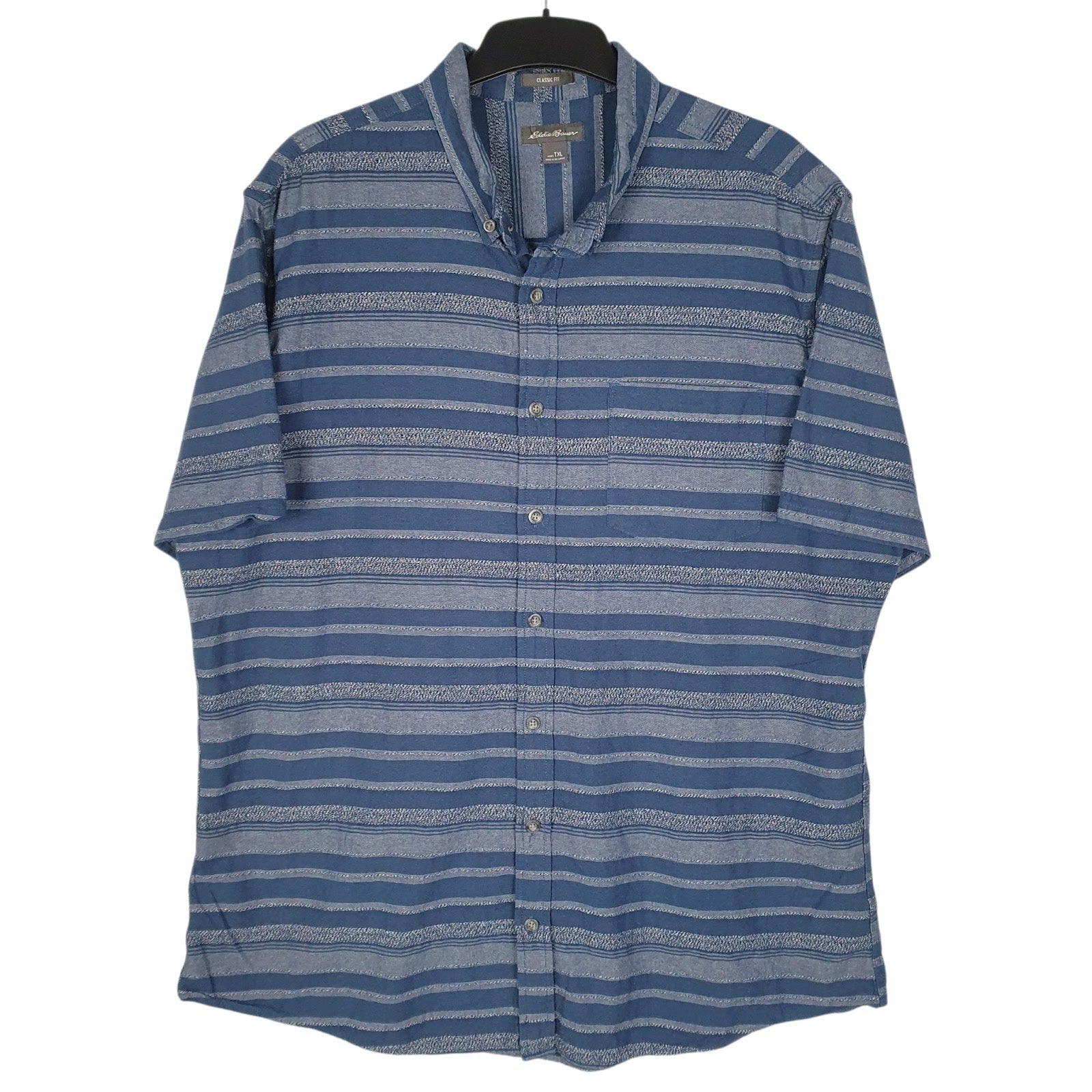 Mens Blue Eddie Bauer  Short Sleeve Shirt
