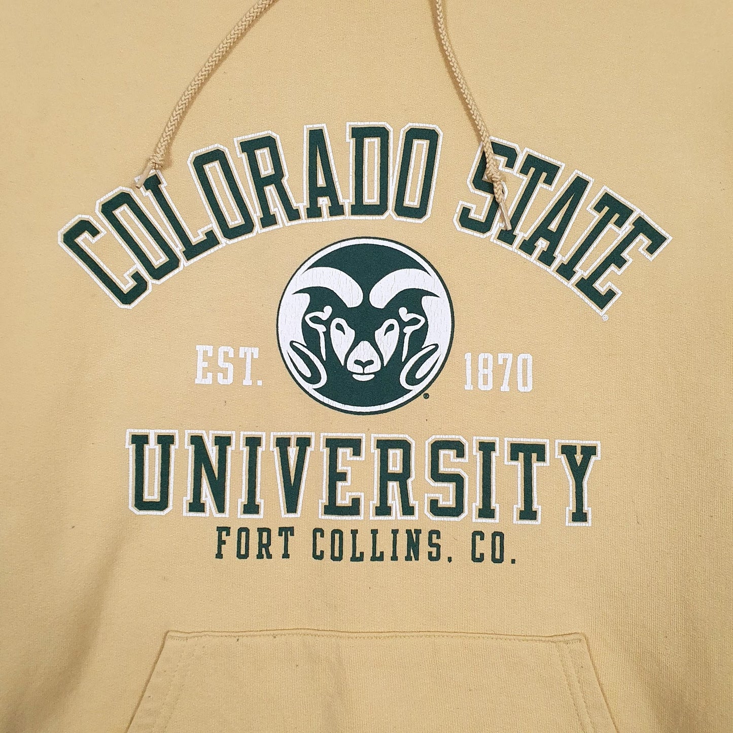 Mens Yellow Champion Colorado University Hoodie Jumper