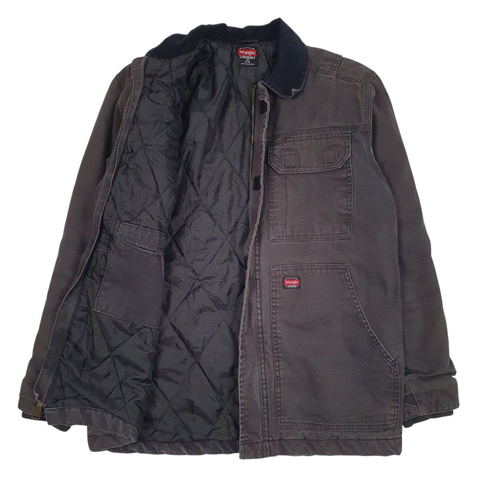 Mens Grey Wrangler Bomber Padded  Coat