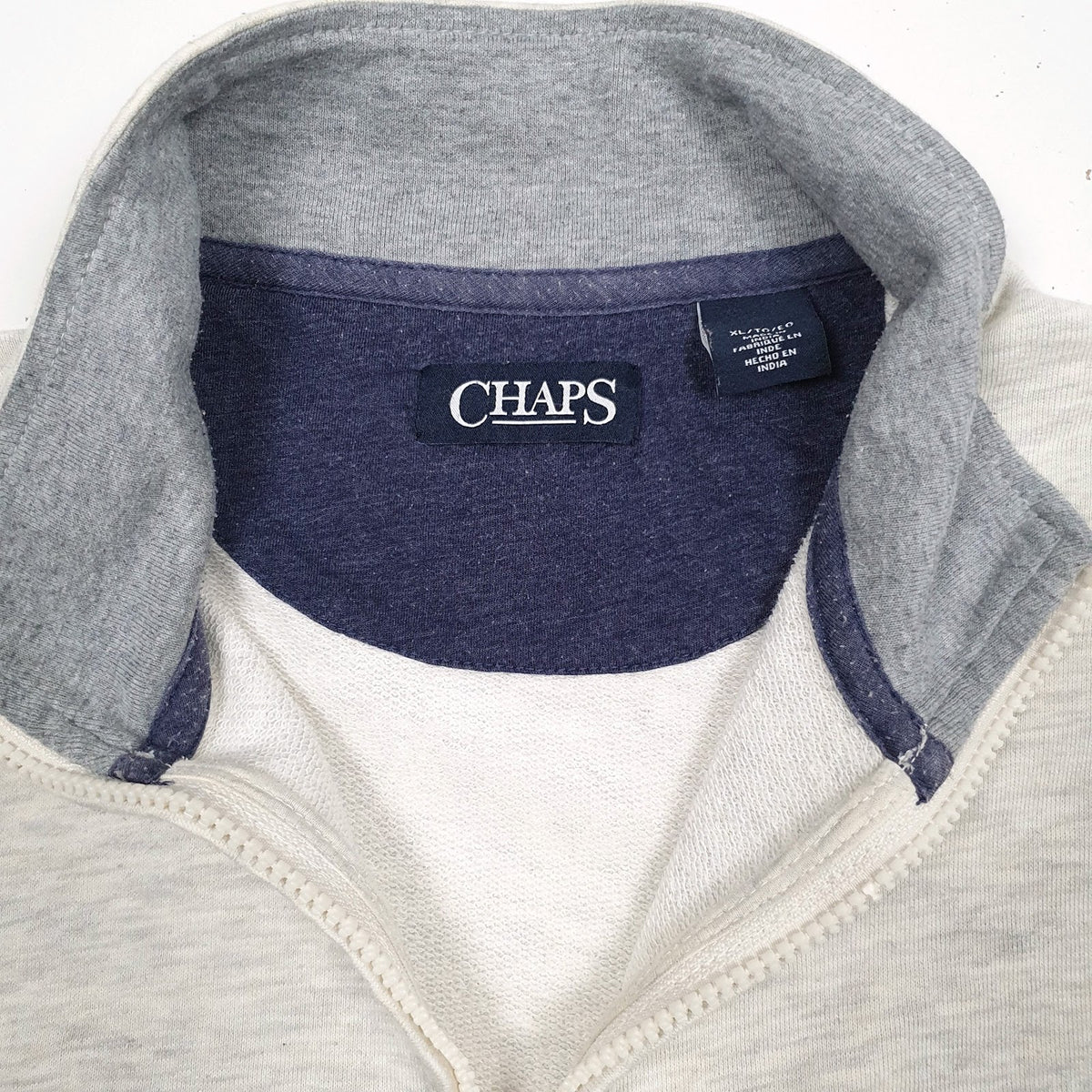 Mens Grey Chaps  Quarter Zip Jumper