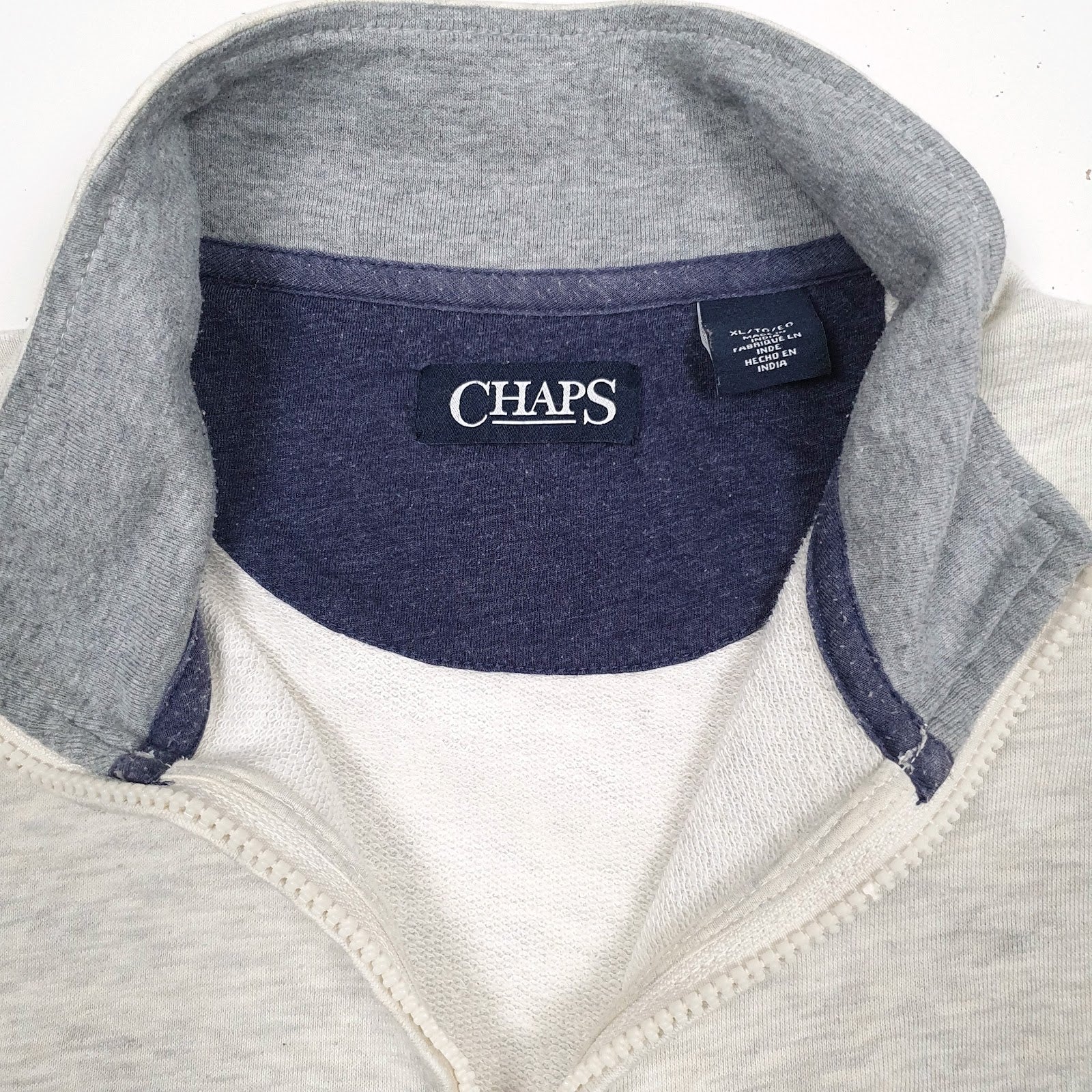 Mens Grey Chaps  Quarter Zip Jumper