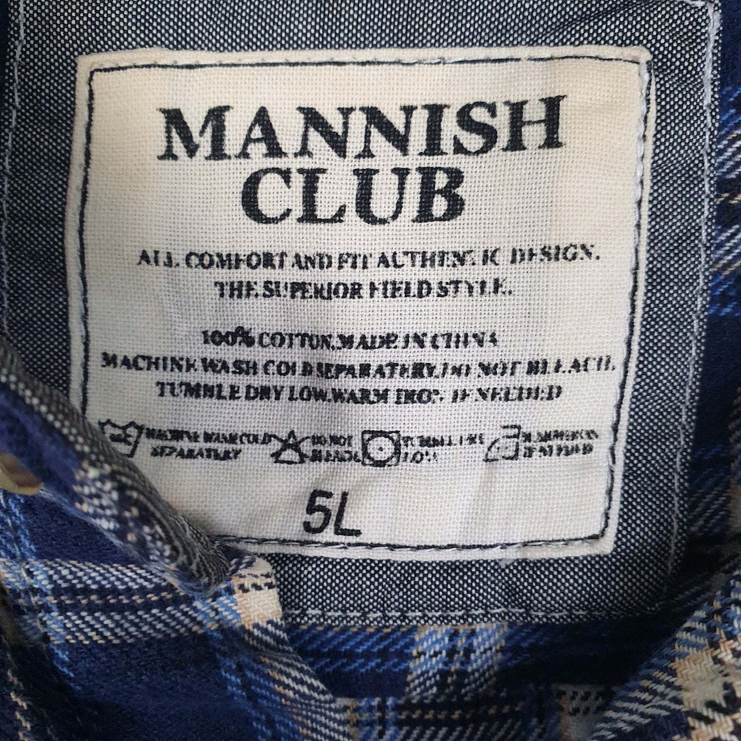 Mens Blue Mannish Club Flannel  Shirt