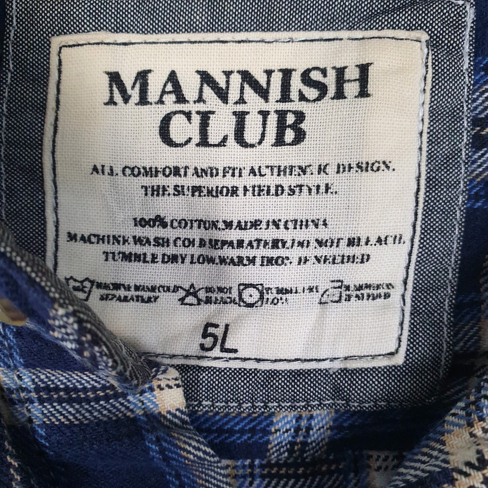 Mens Blue Mannish Club Flannel  Shirt