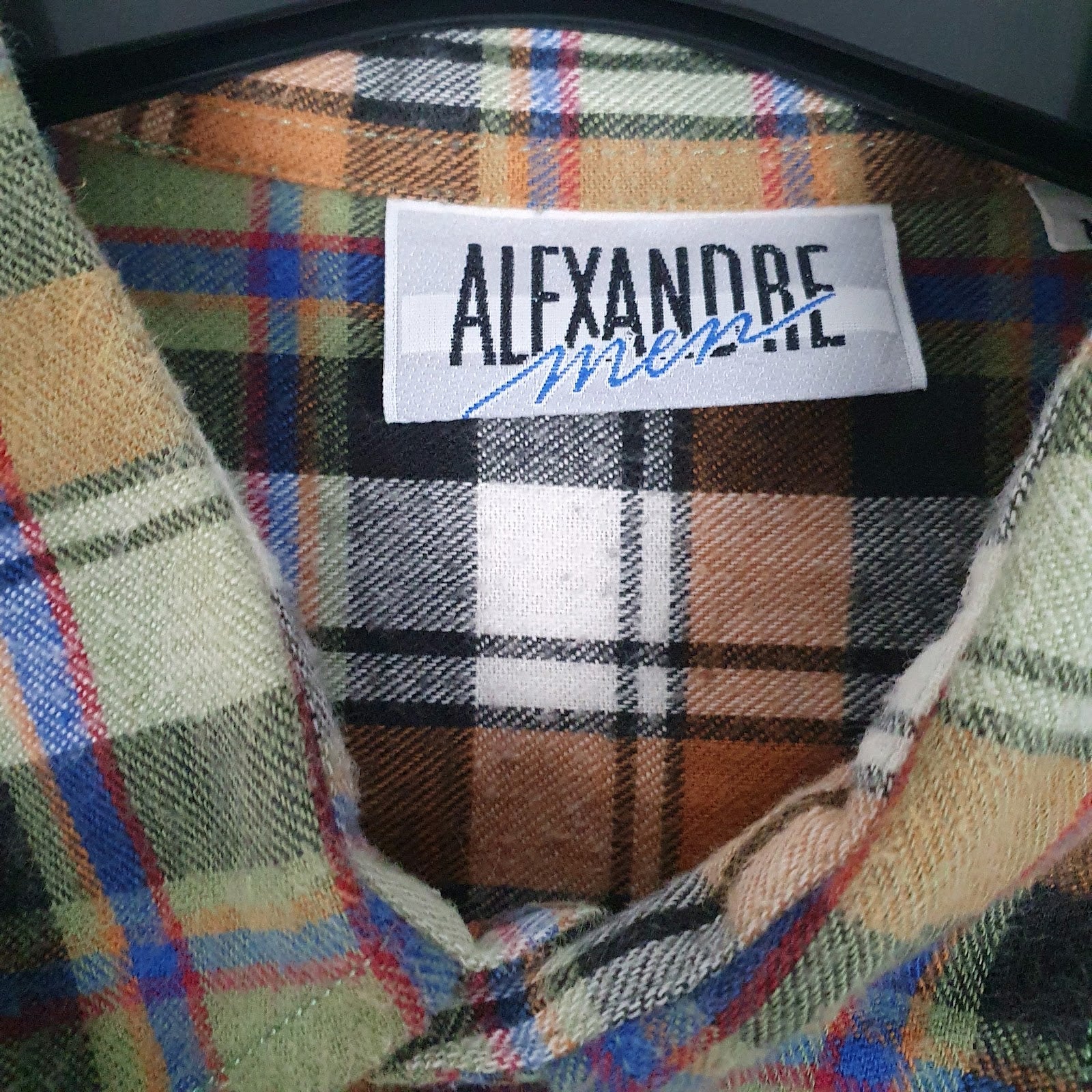 Mens Green Alexandre Vintage Flannel  Shirt