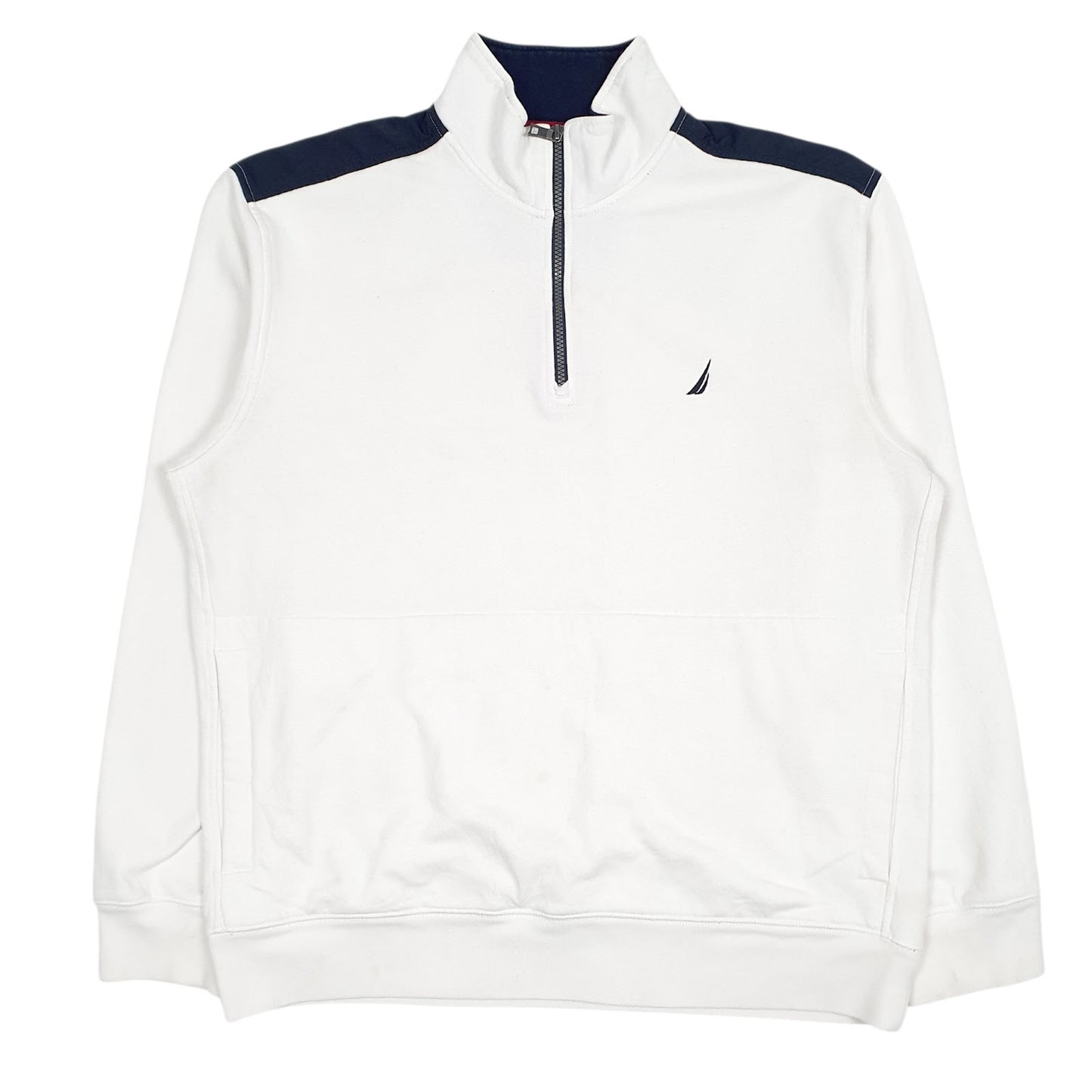 Mens White Nautica  Quarter Zip Jumper