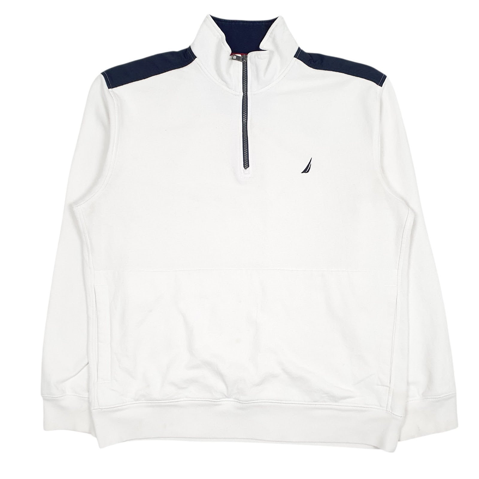 Mens White Nautica  Quarter Zip Jumper