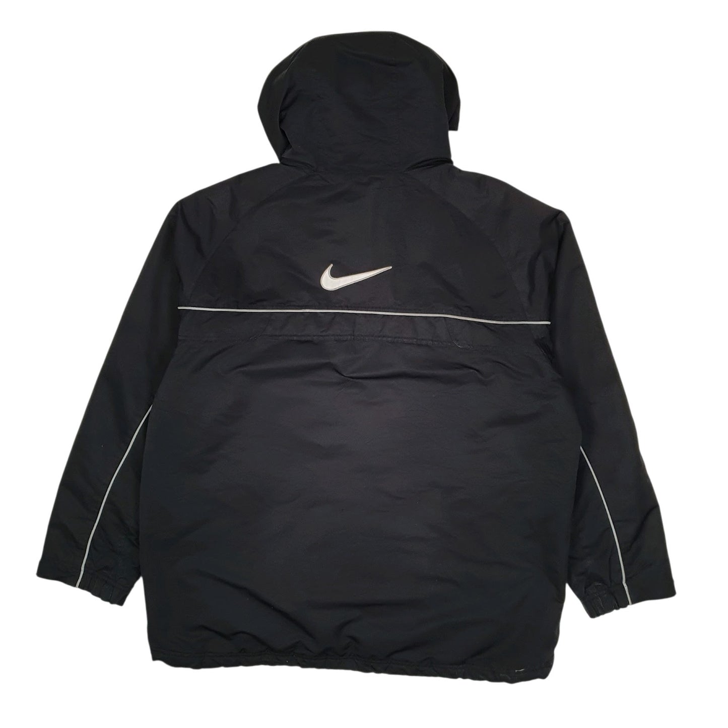 Mens Black Nike Vintage 2000s Windbreaker Fleece Lined  Coat