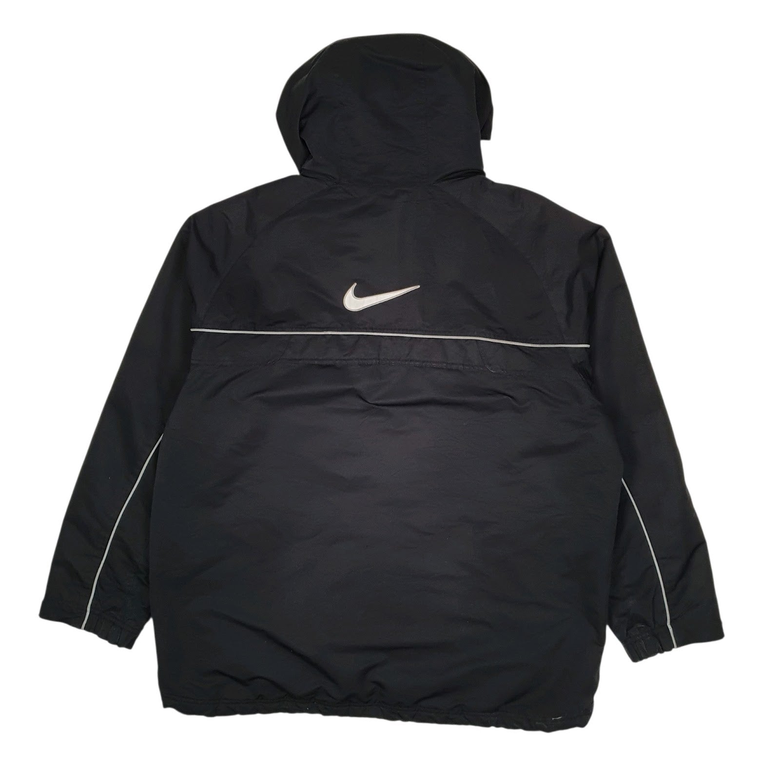 Mens Black Nike Vintage 2000s Windbreaker Fleece Lined  Coat