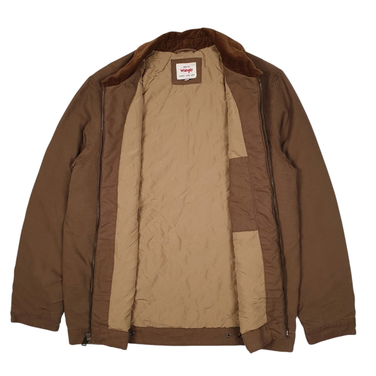 Mens Brown Wrangler Bomber Harrington Corduroy Detroit  Coat