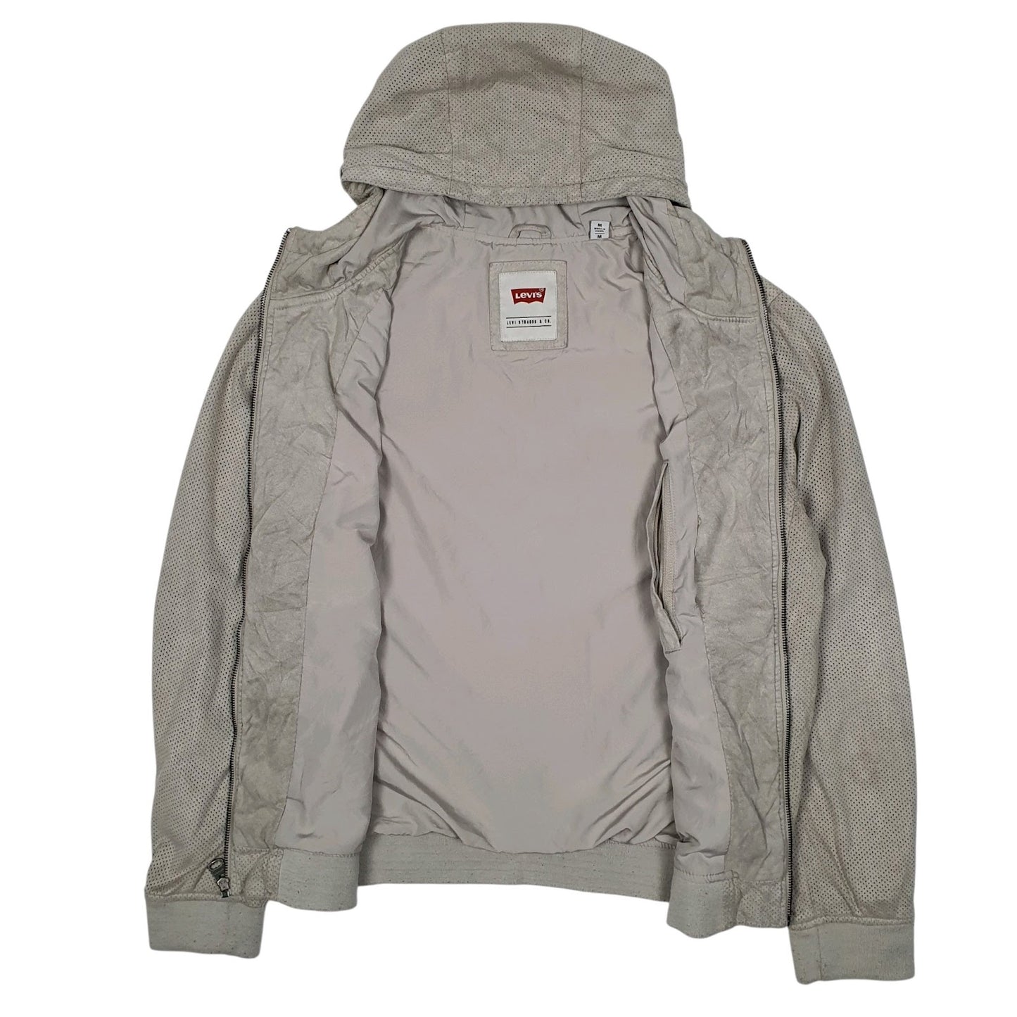 Mens Grey Levis Mesh Hoodie  Coat
