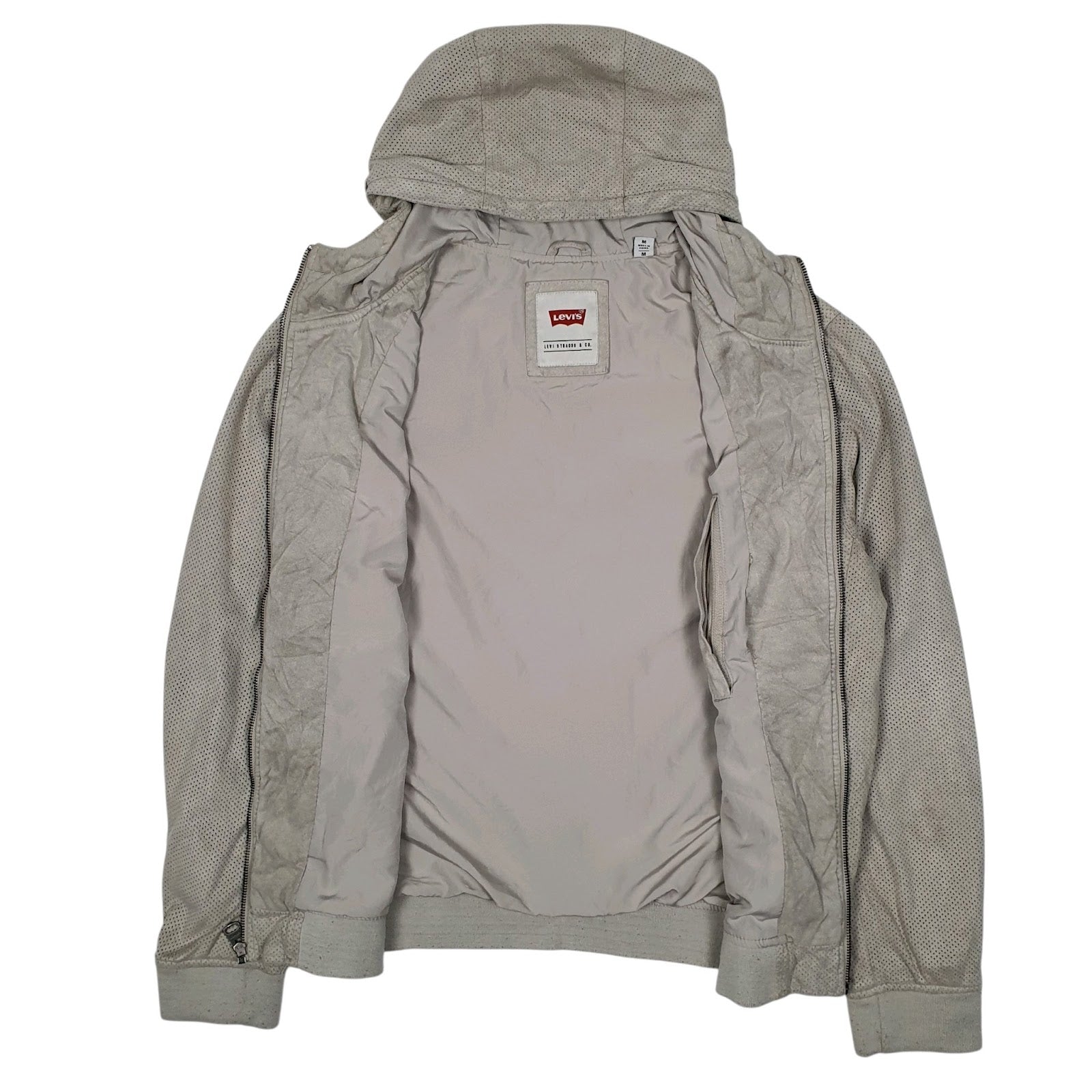 Mens Grey Levis Mesh Hoodie  Coat