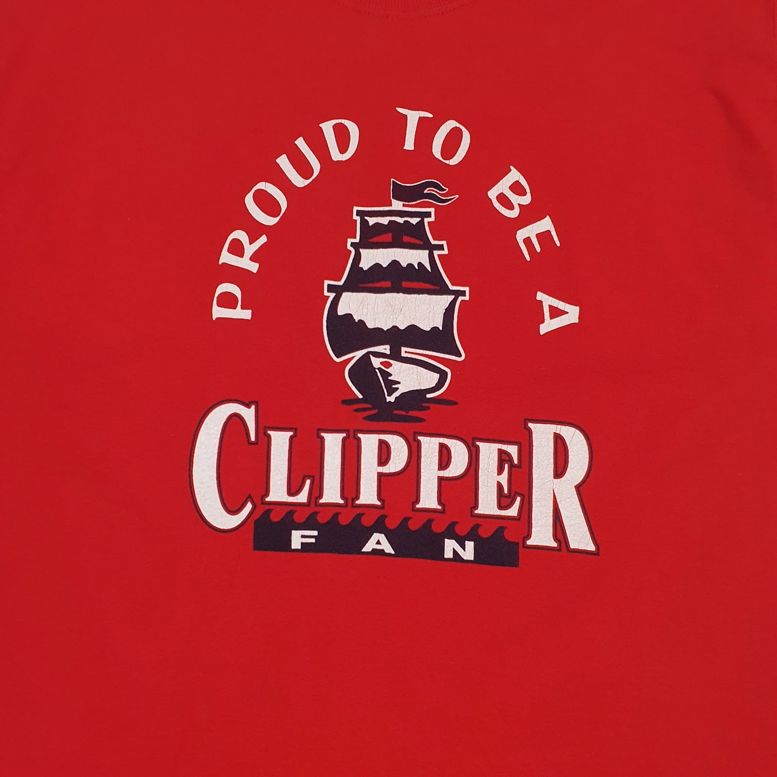 Mens Red Fruit Of The Loom Clipper  T Shirt