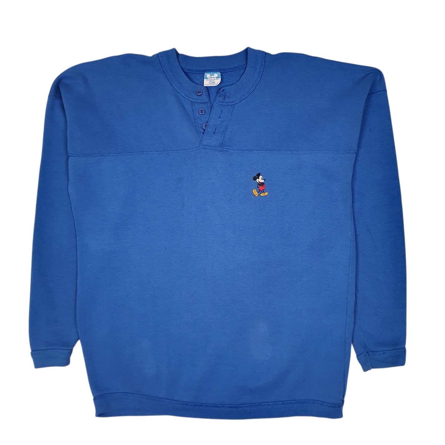 Mens Blue Disney Vintage 1980s Made In USA Mickey Mouse Crewneck Jumper