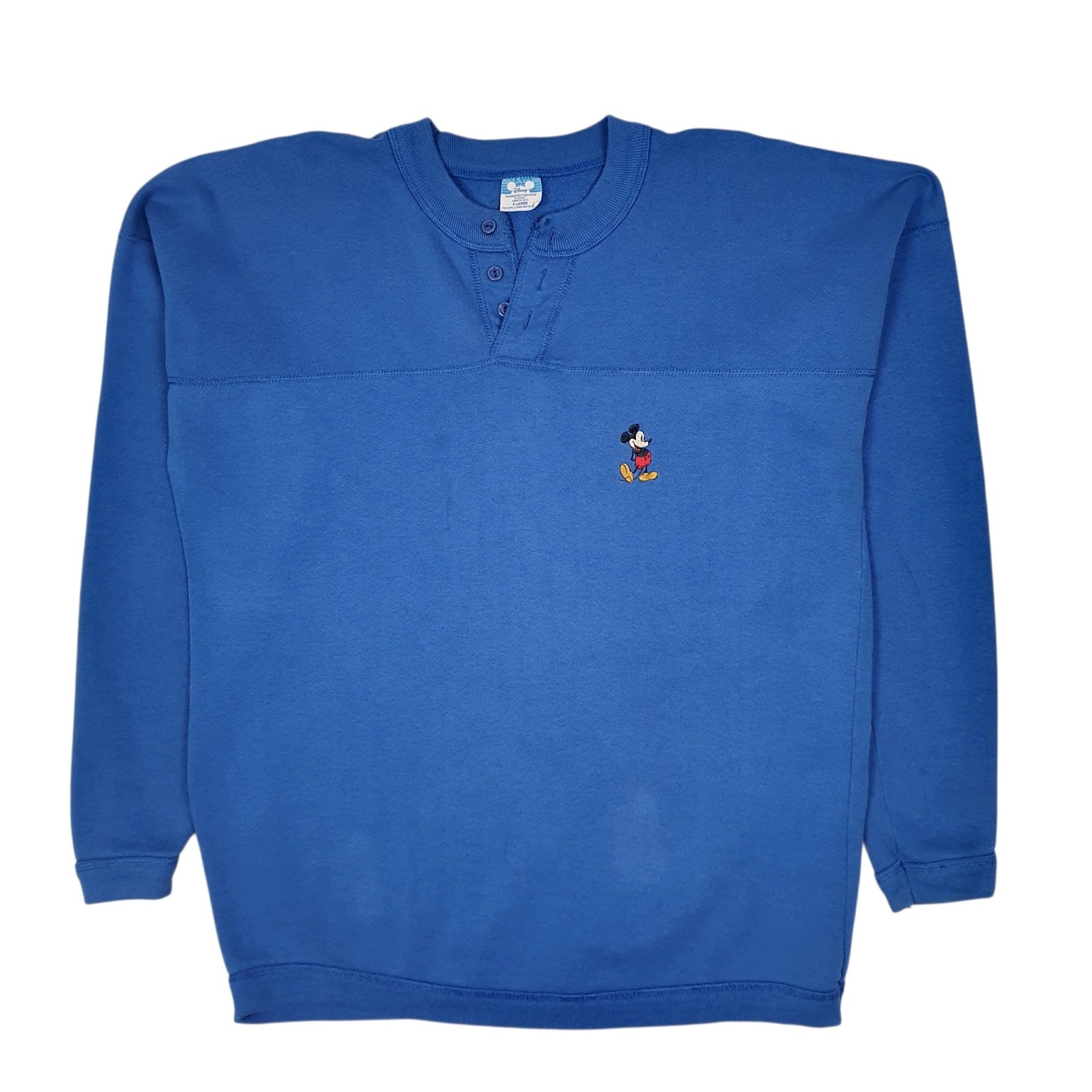 Mens Blue Disney Vintage 1980s Made In USA Mickey Mouse Crewneck Jumper