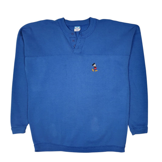 Mens Blue Disney Vintage 1980s Made In USA Mickey Mouse Crewneck Jumper
