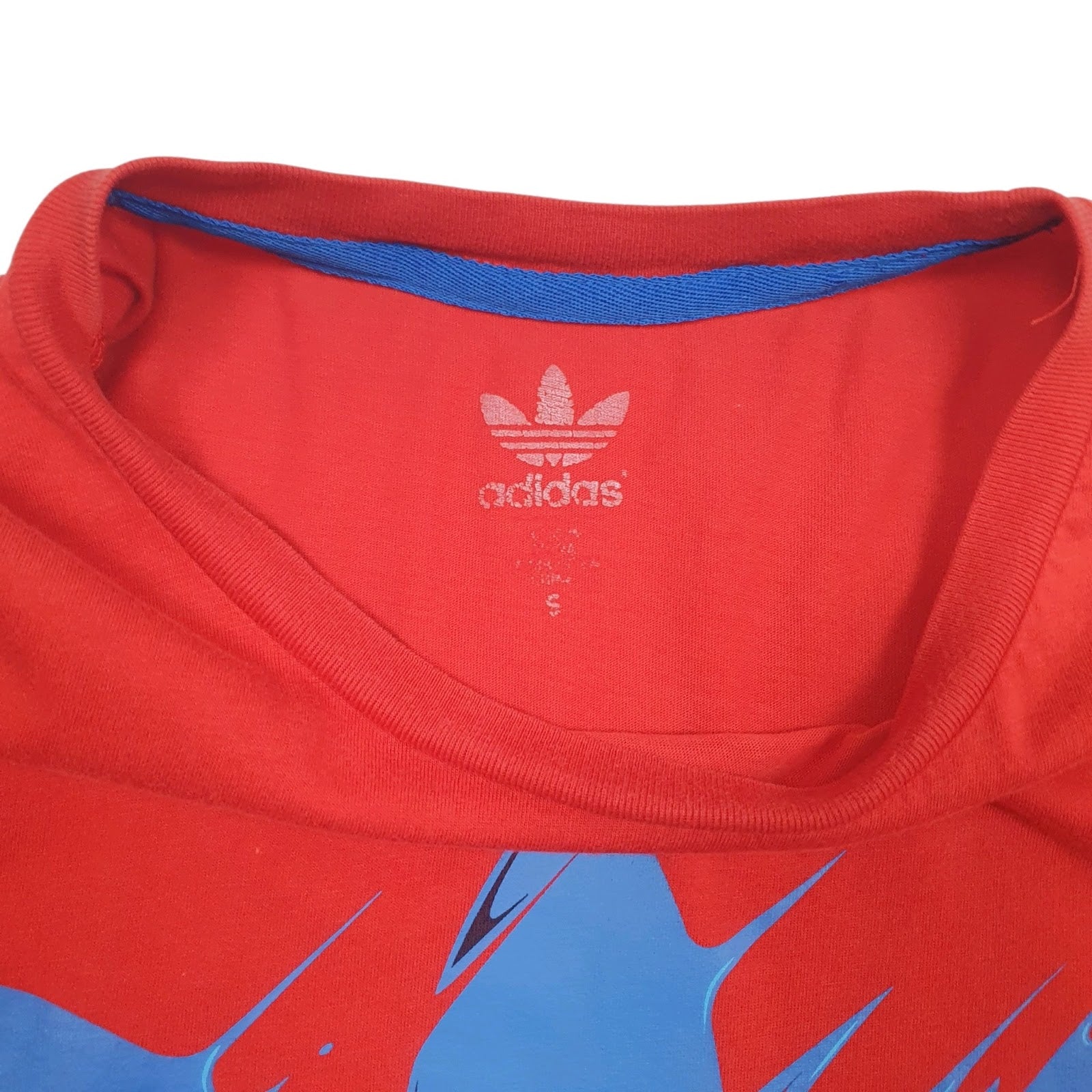 Mens Red Adidas Spellout  T Shirt