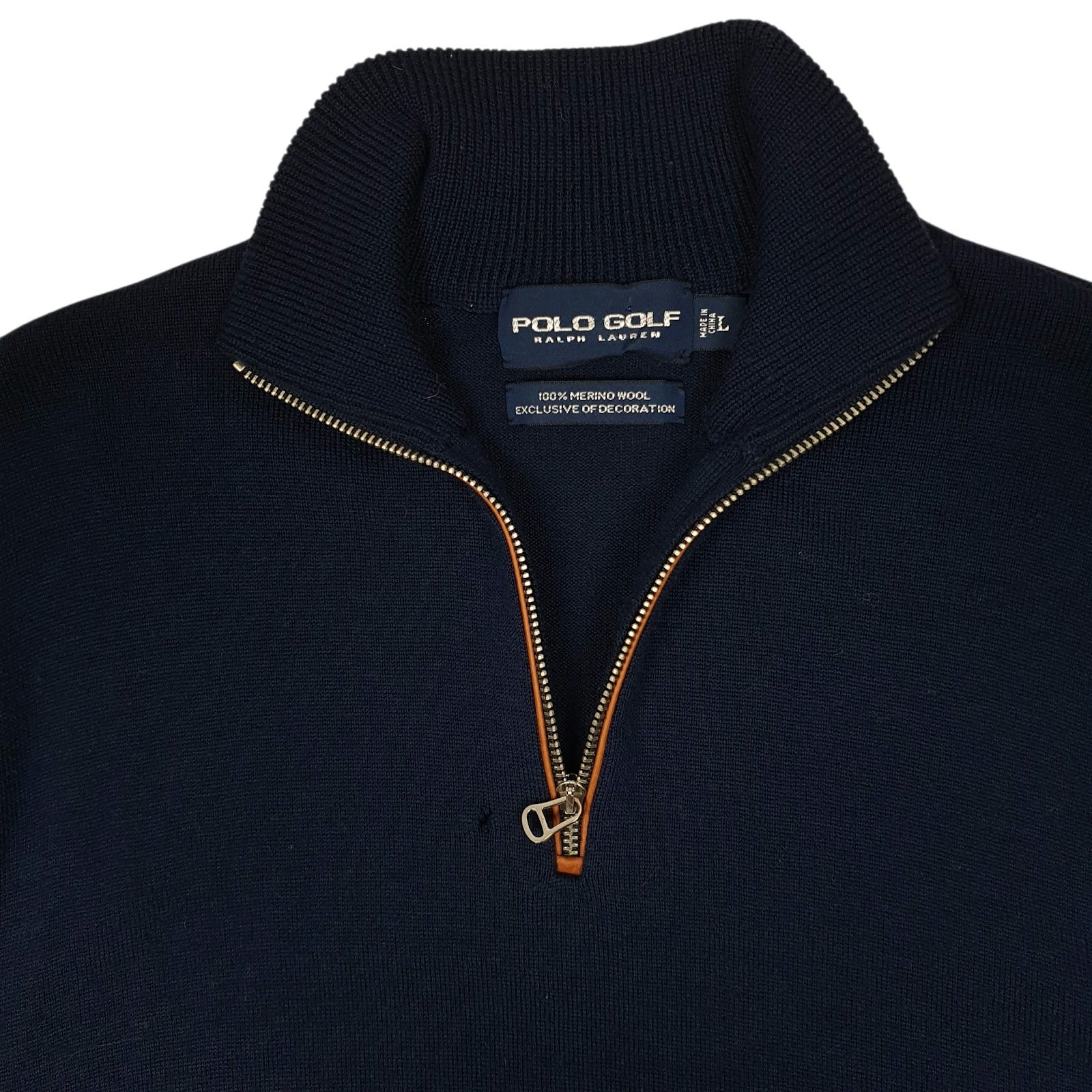 Mens Navy Polo Ralph Lauren Golf Quarter Zip Jumper