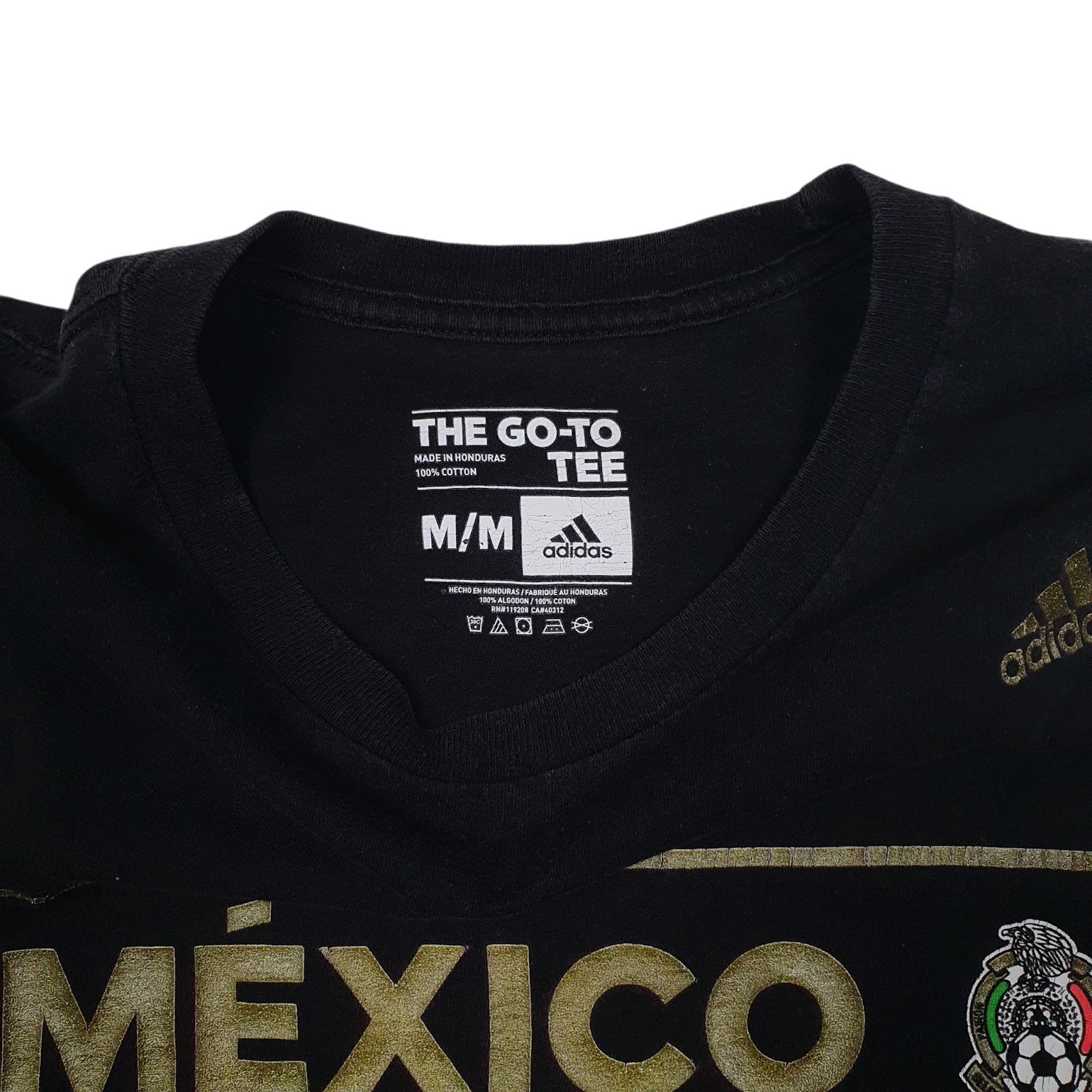 Mens Black Adidas Mexico FC  T Shirt